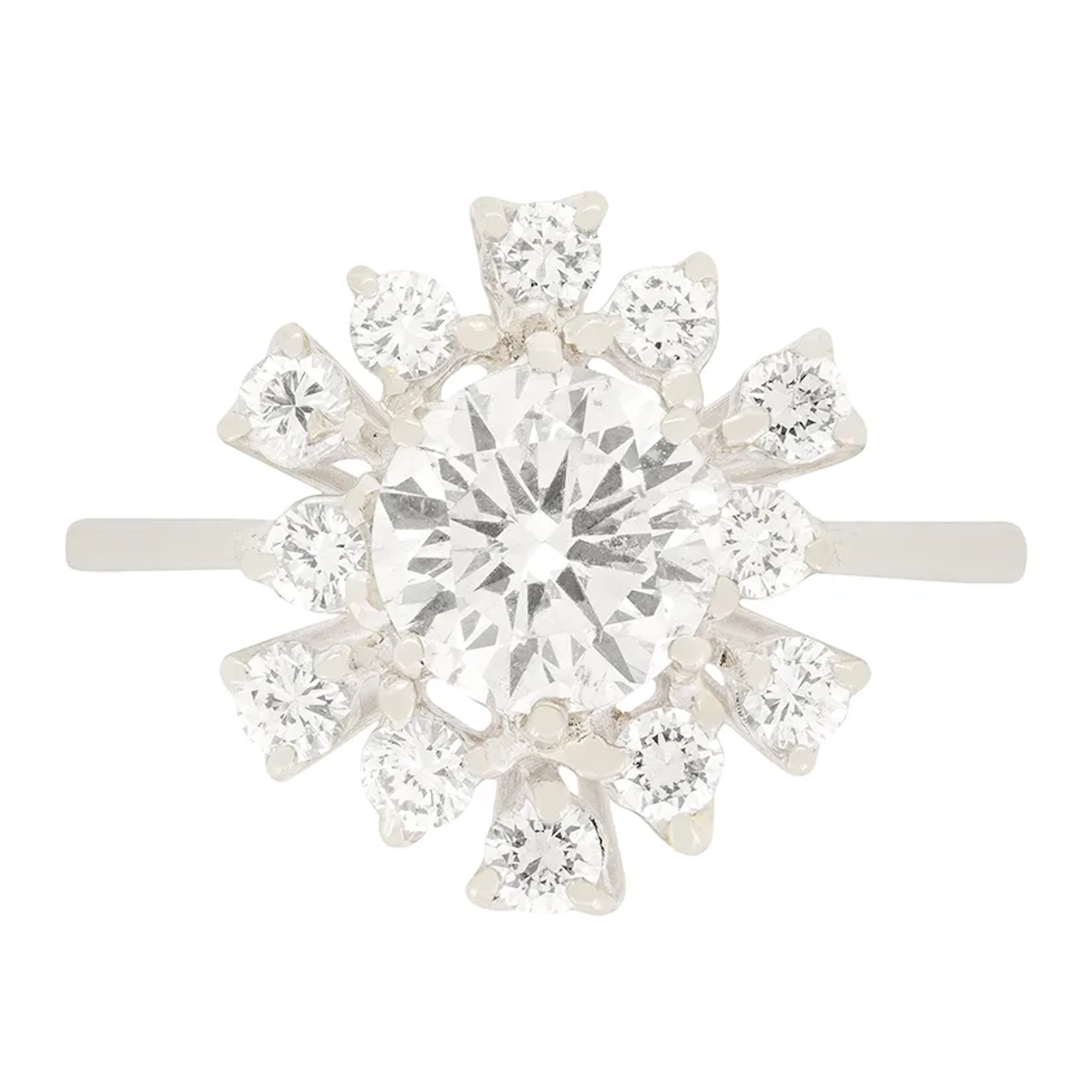 Vintage 0.98ct Diamond Cluster Ring, c.1970s