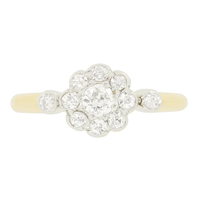 Edwardian 0.49ct Diamond Cluster Ring, c.1910s