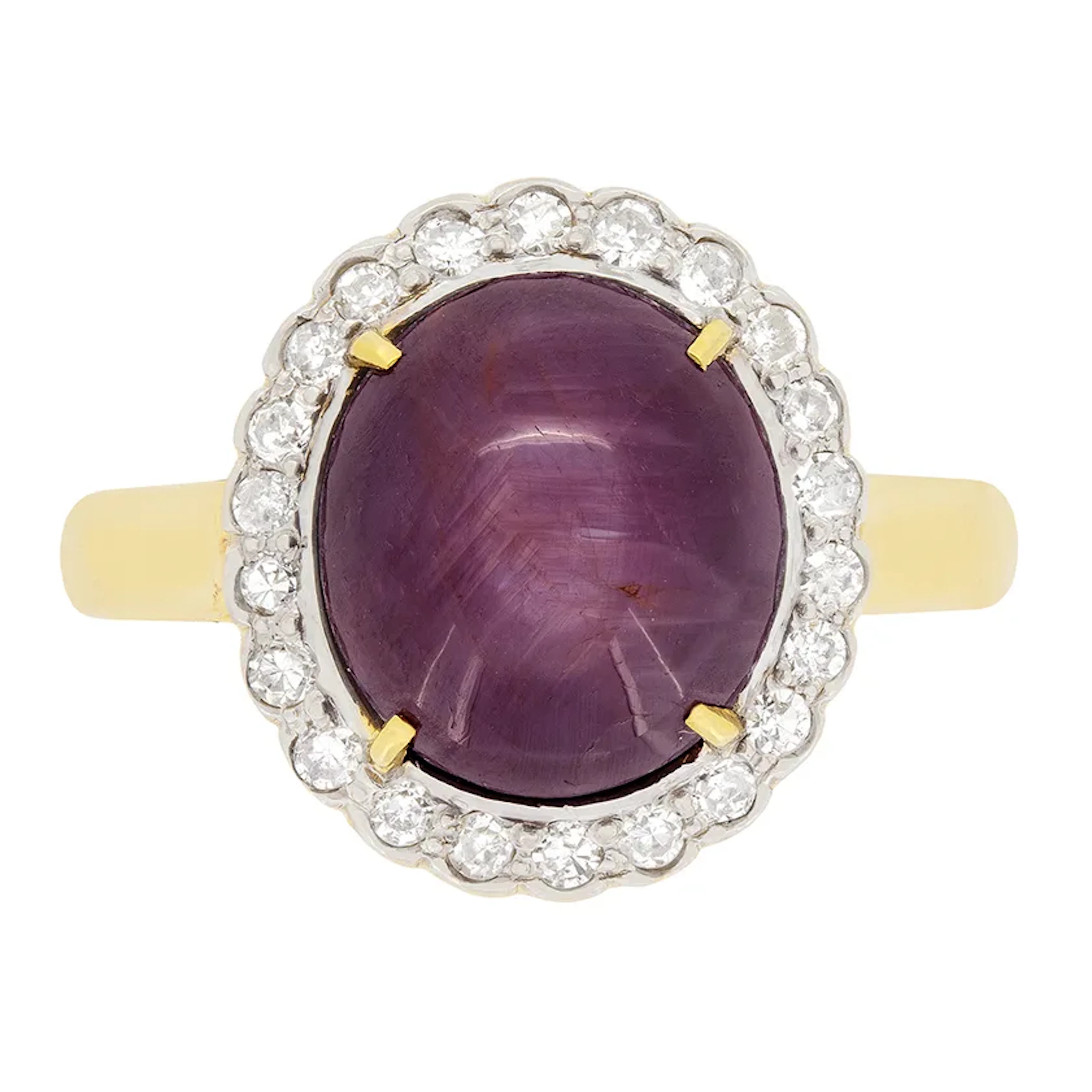 Vintage 7.75ct Ruby and Diamond Halo Ring, c.1970