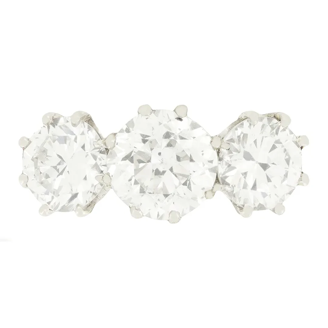 Art Deco 3.50ct Diamond Three Stone Ring, c.1920s