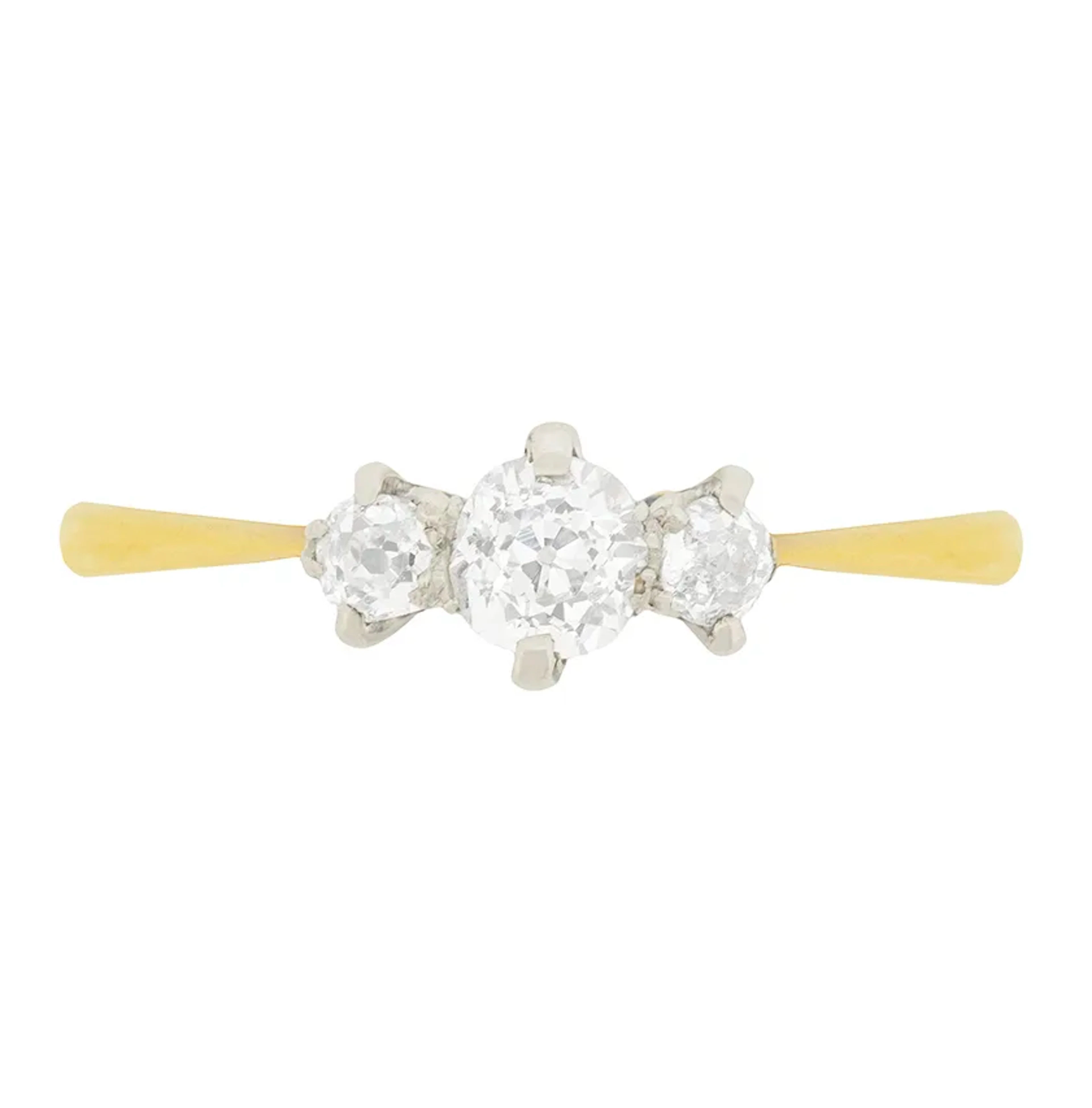 Victorian 0.70ct Diamond Three Stone Engagement Ring, c.1880s