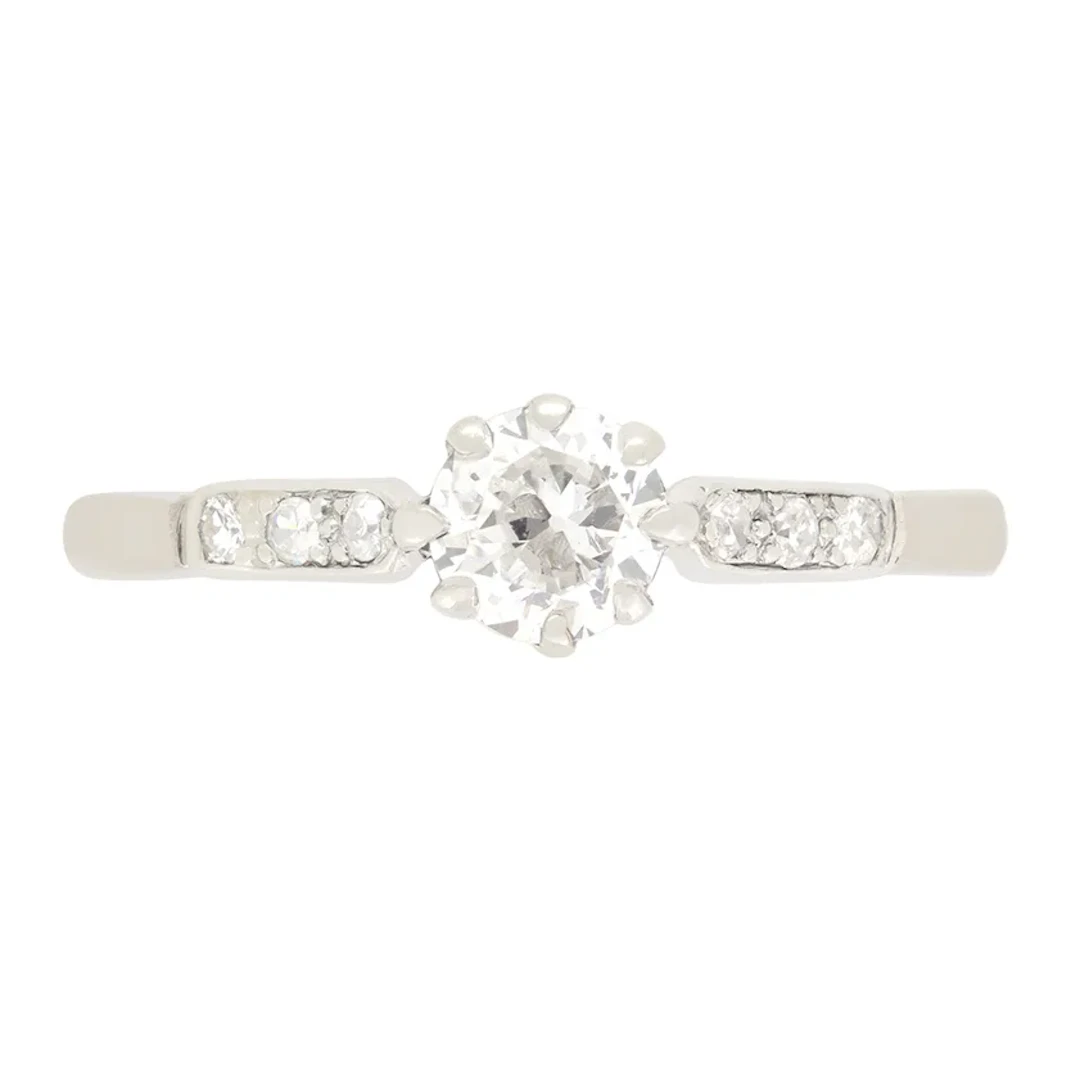 Art Deco 0.50ct Diamond Solitaire Ring, c.1920s