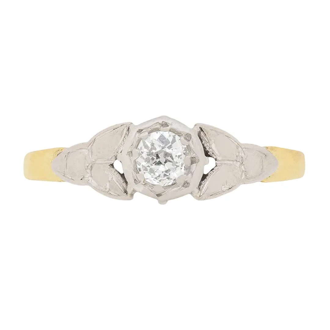 Edwardian 0.35ct Diamond Solitaire Engagement Ring, c.1910s