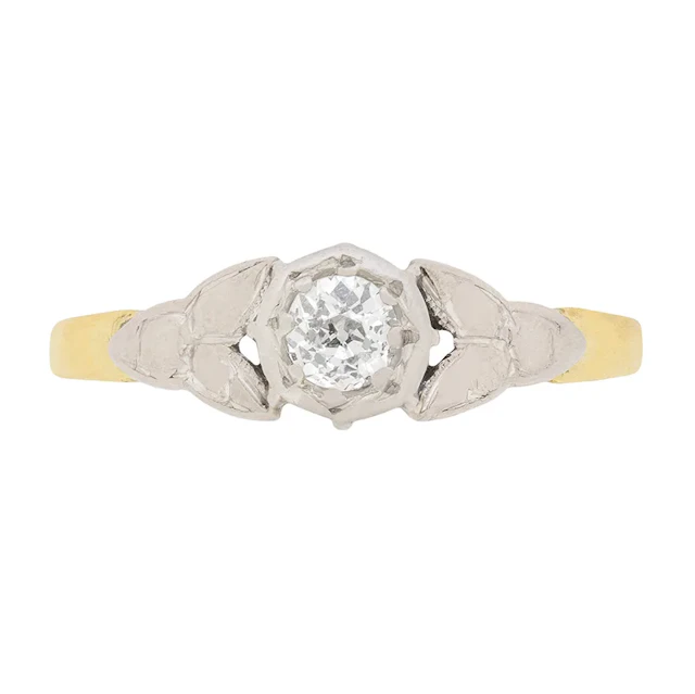 Edwardian 0.35ct Diamond Solitaire Engagement Ring, c.1910s