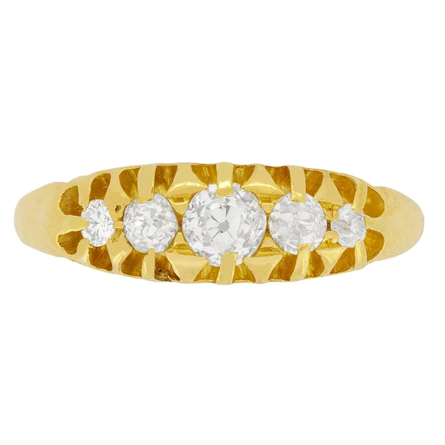 Victorian 0.55ct Five Stone Diamond Ring, c.1880s