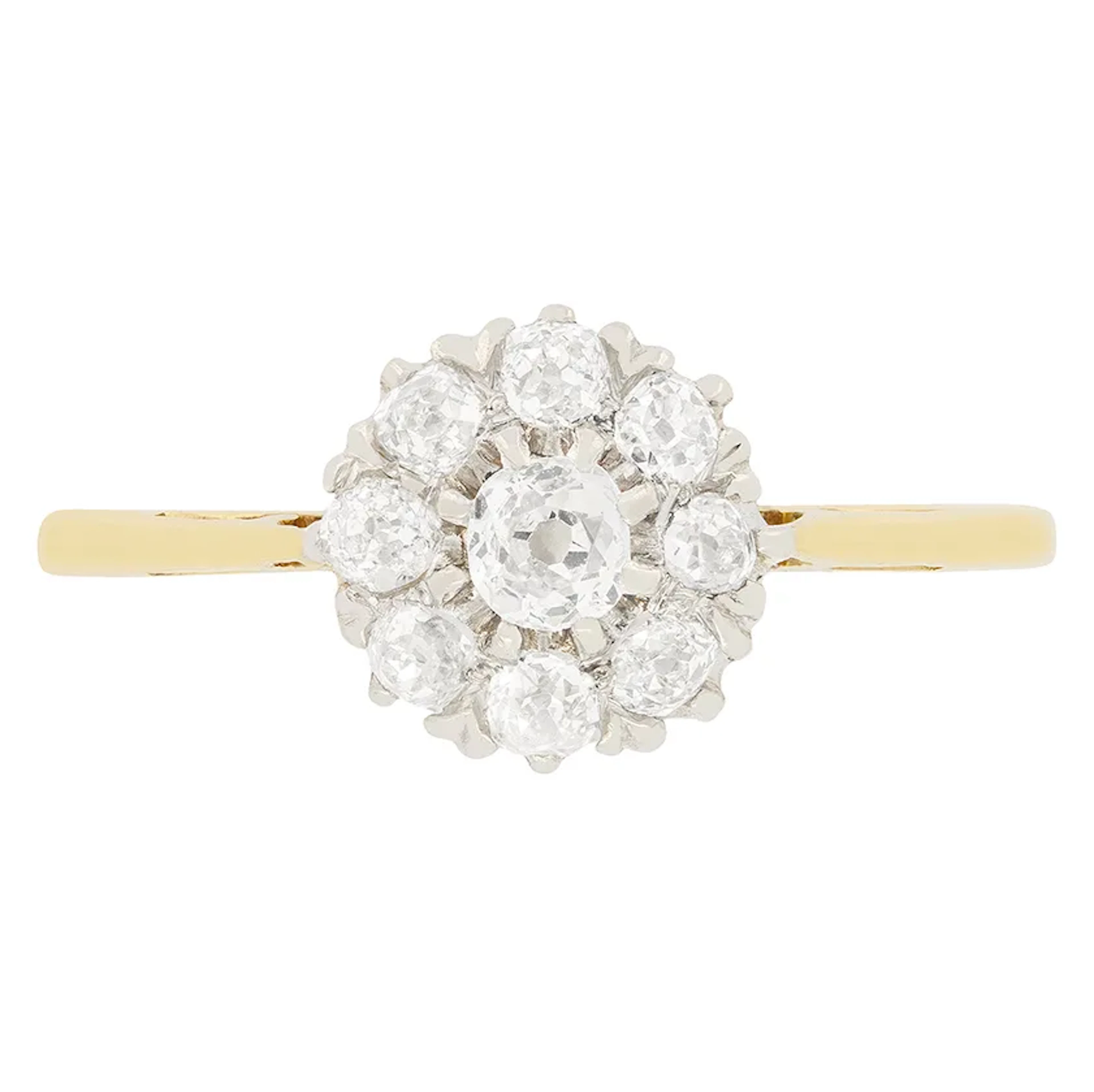 Late Victorian 0.65ct Diamond Cluster Ring, c.1900s