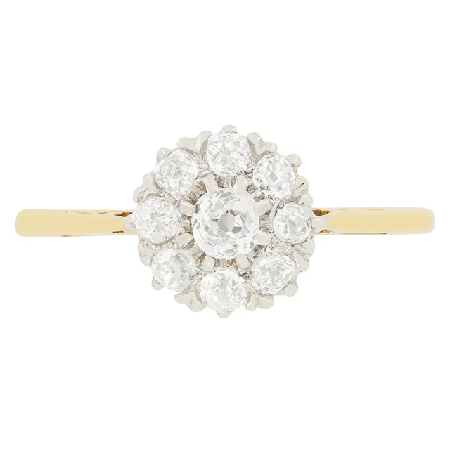 Late Victorian 0.65ct Diamond Cluster Ring, c.1900s