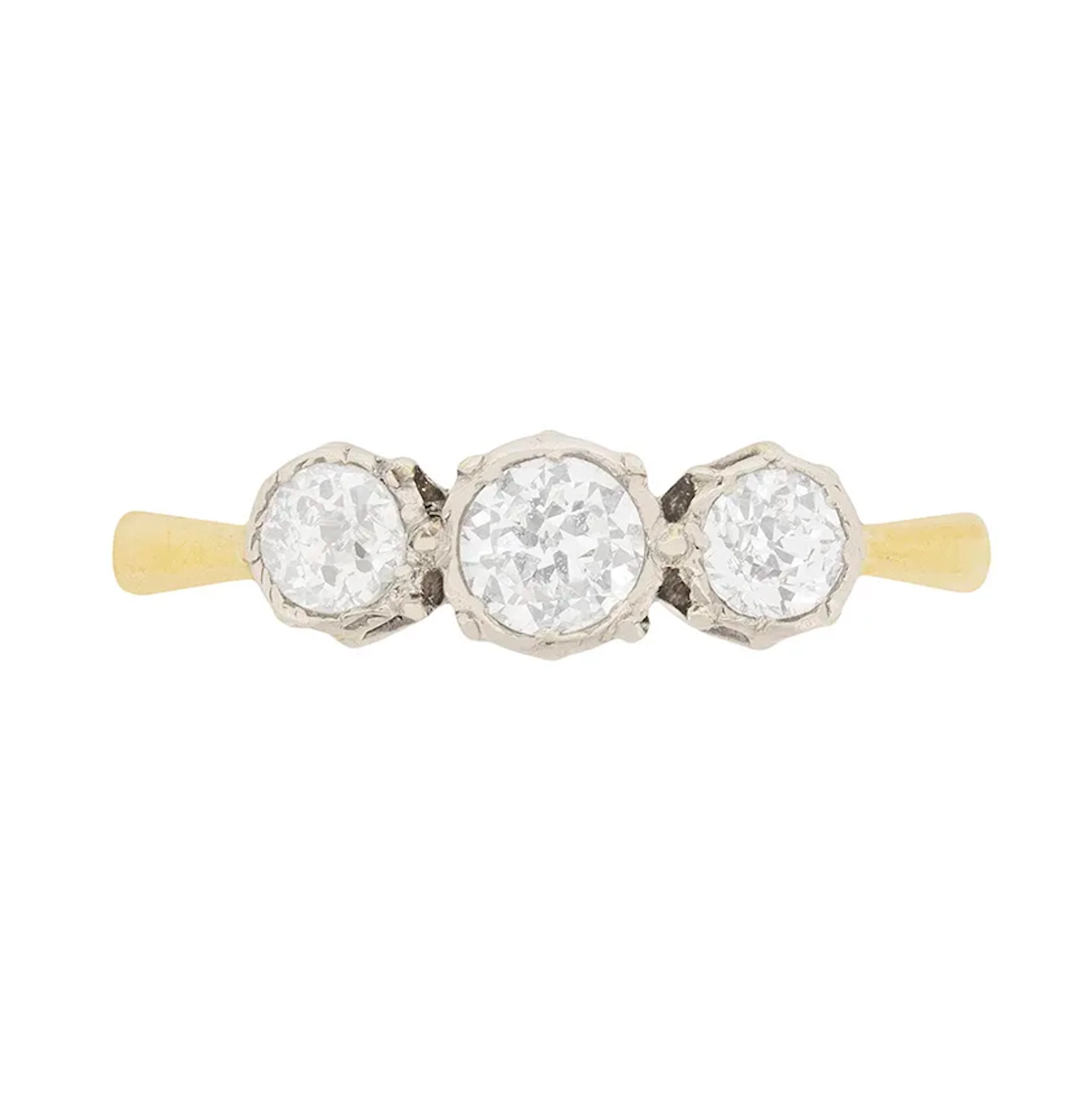 Edwardian Diamond Three Stone Engagement Ring, c.1910