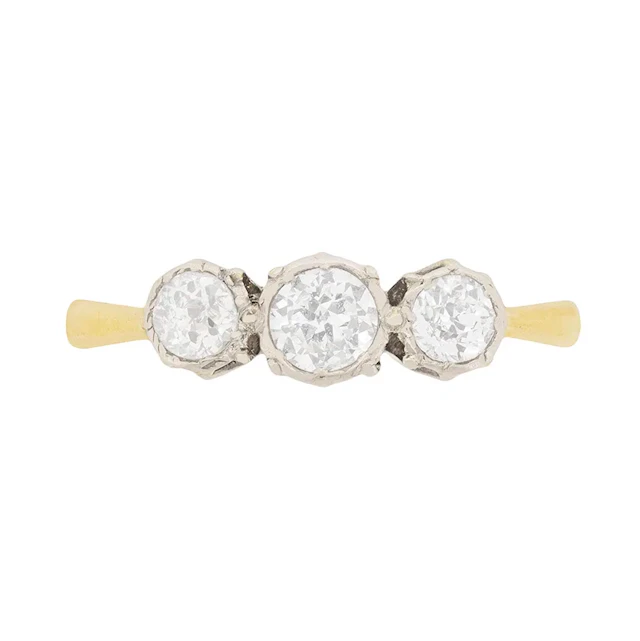 Edwardian Diamond Three Stone Engagement Ring, c.1910