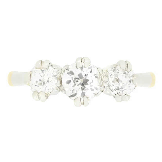 Edwardian 1.00ct Diamond Trilogy Ring, c.1910s