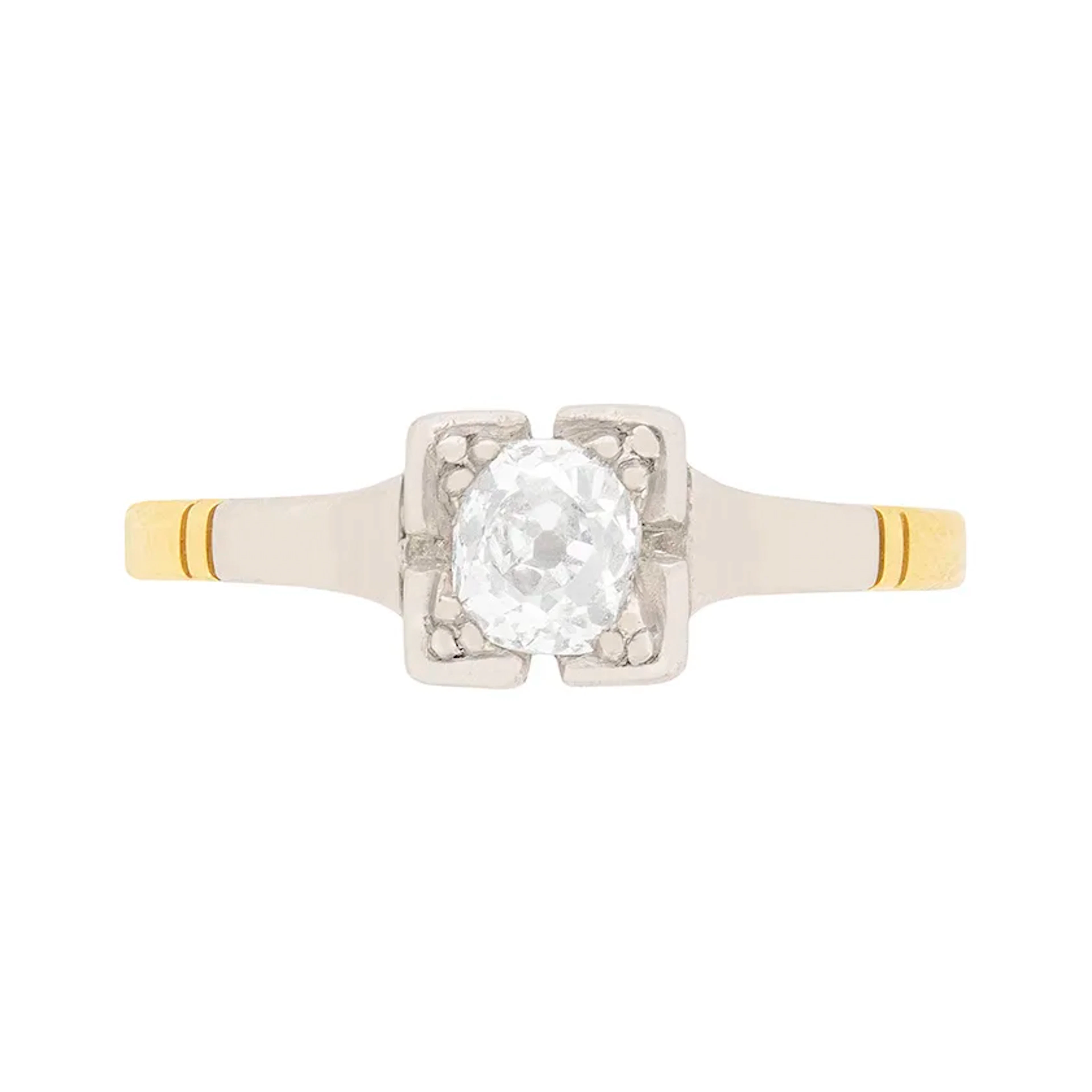 Edwardian 0.40ct Old Cut Diamond Solitaire Engagement Ring, c.1910s