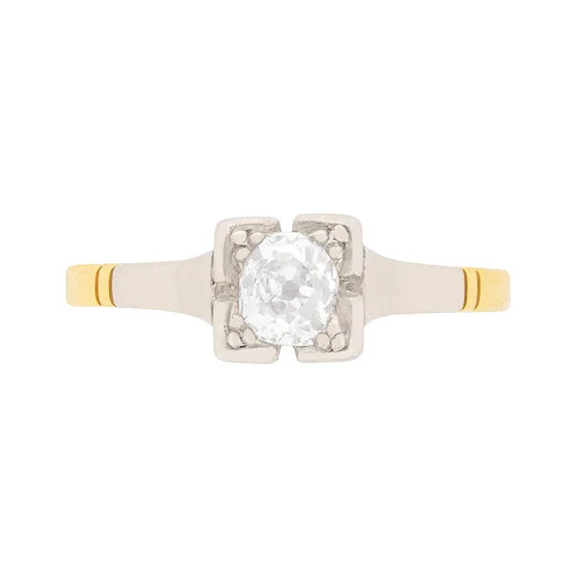 Edwardian 0.40ct Old Cut Diamond Solitaire Engagement Ring, c.1910s