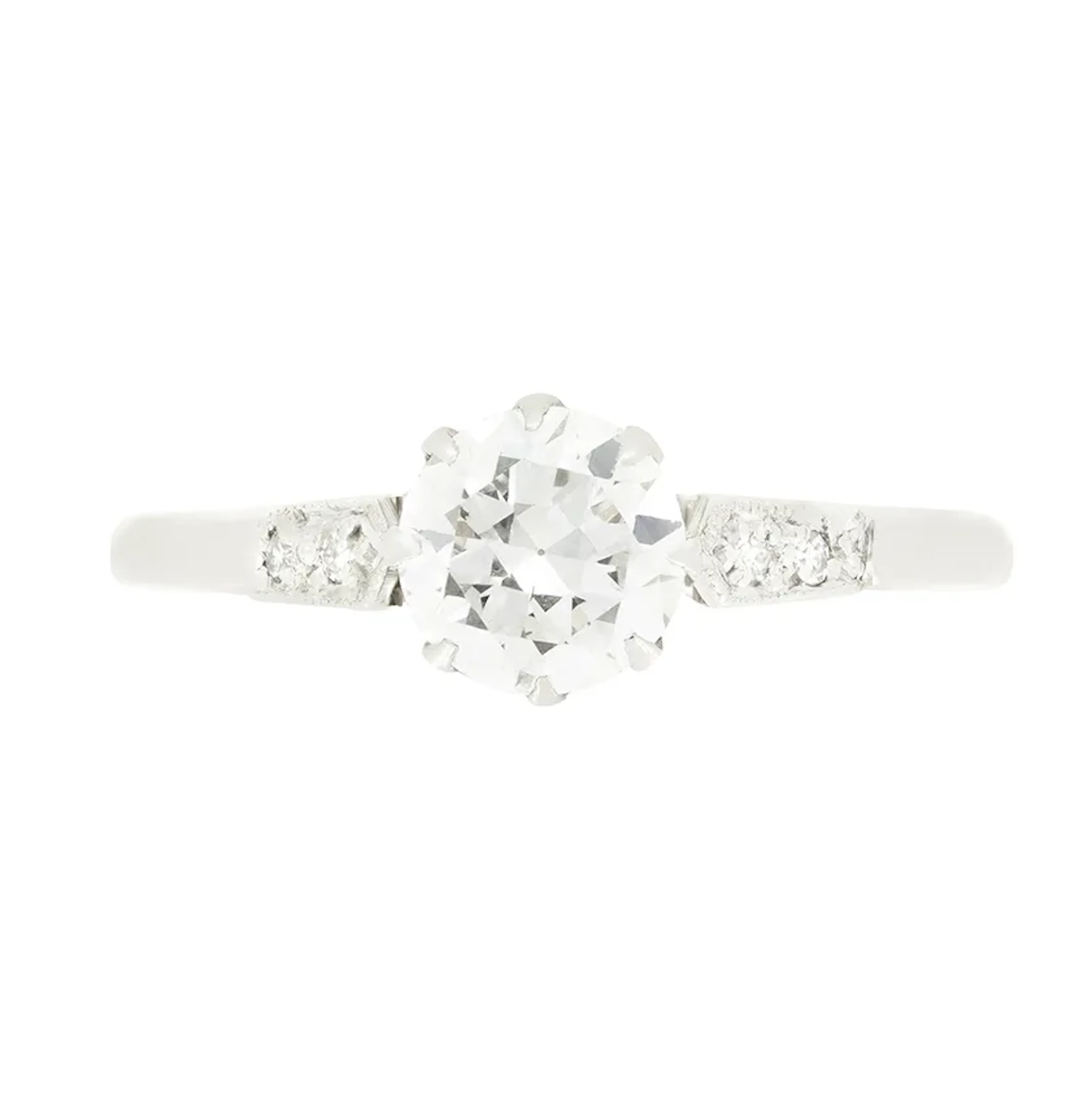 Art Deco 0.92ct Diamond Solitaire Ring, c.1920s