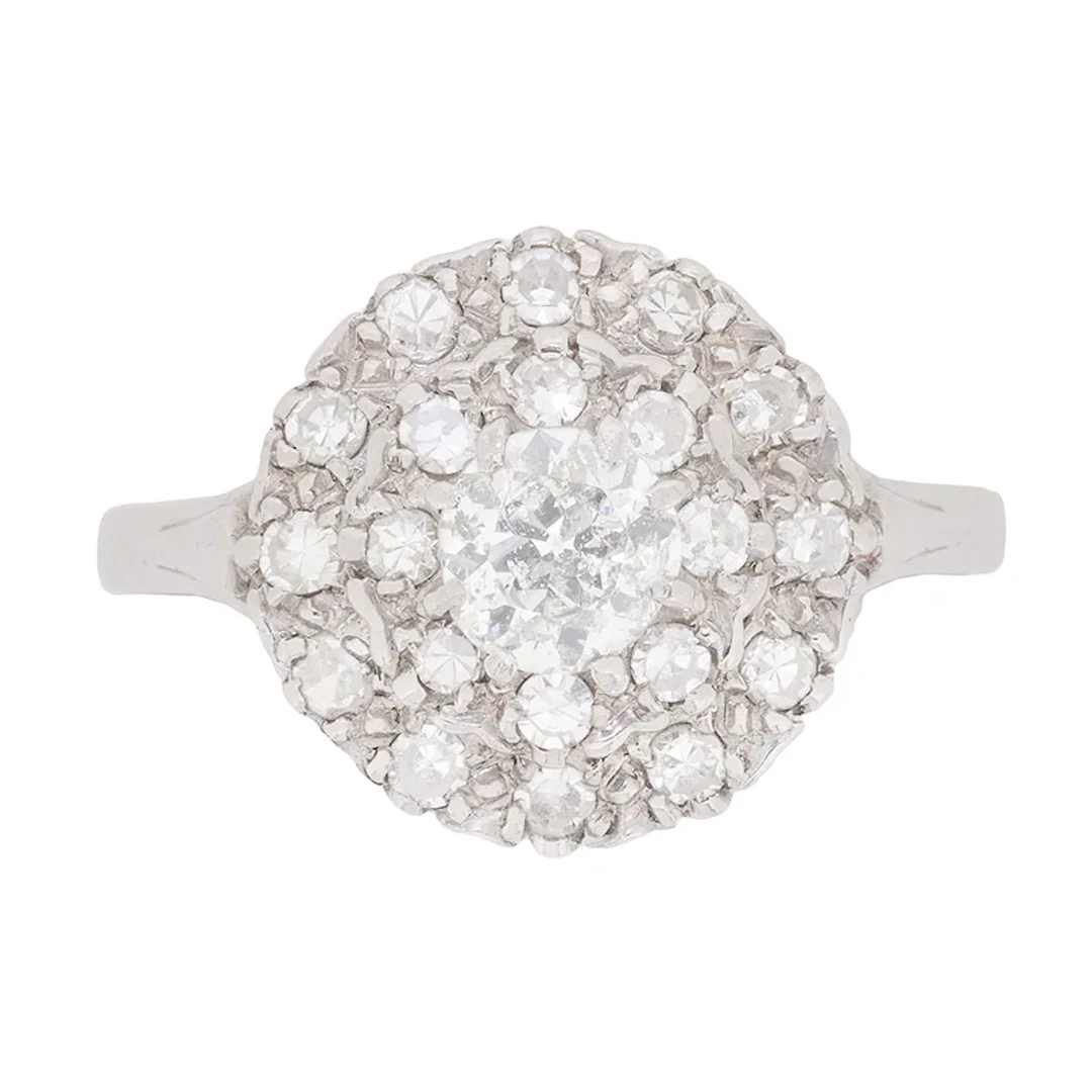 Art Deco 0.50ct Diamond Cluster Ring, c.1920s
