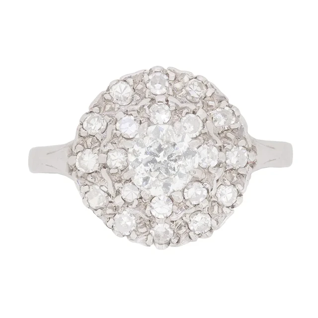 Art Deco 0.50ct Diamond Cluster Ring, c.1920s