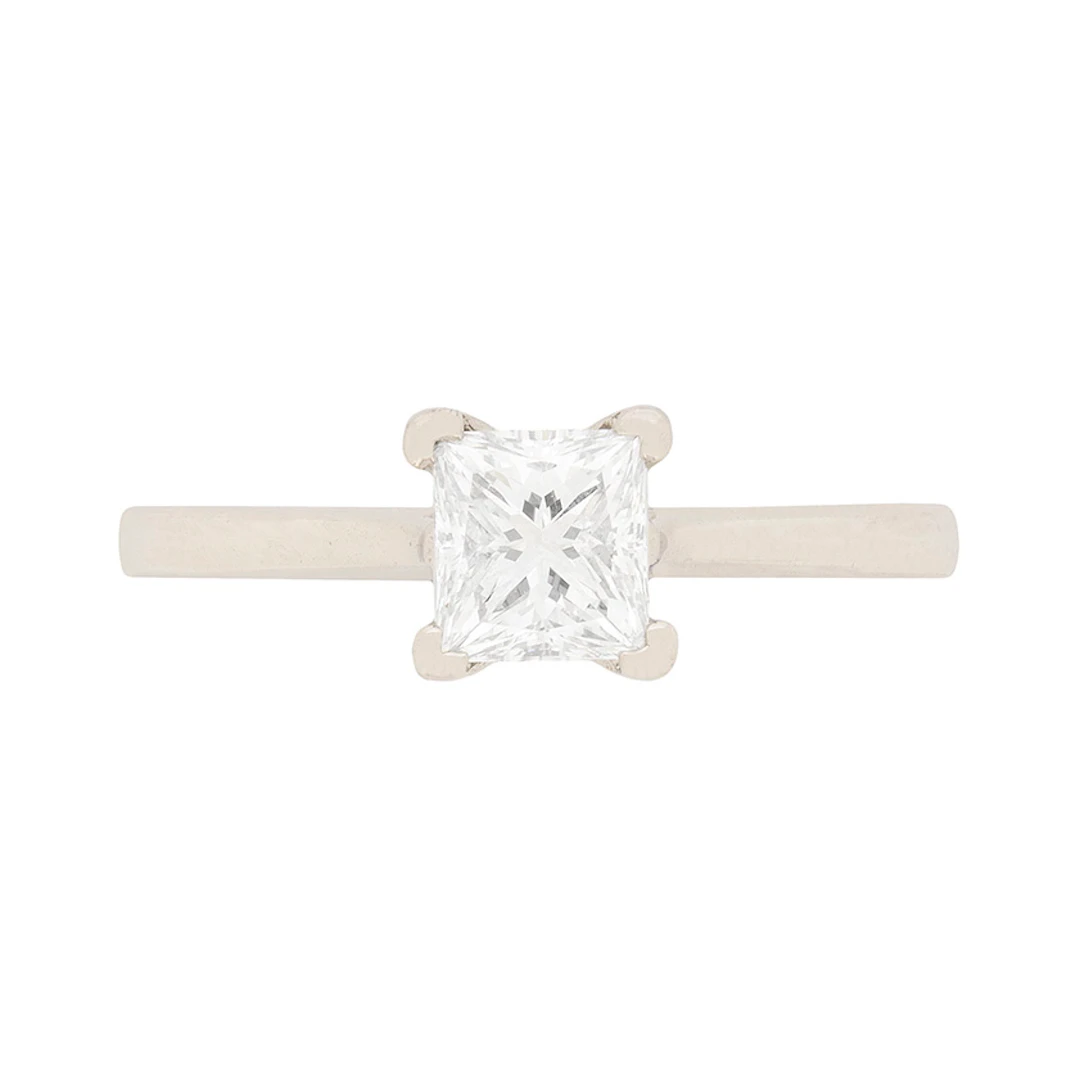 GIA Certified 0.60ct Princess Cut Diamond Solitaire Engagement Ring