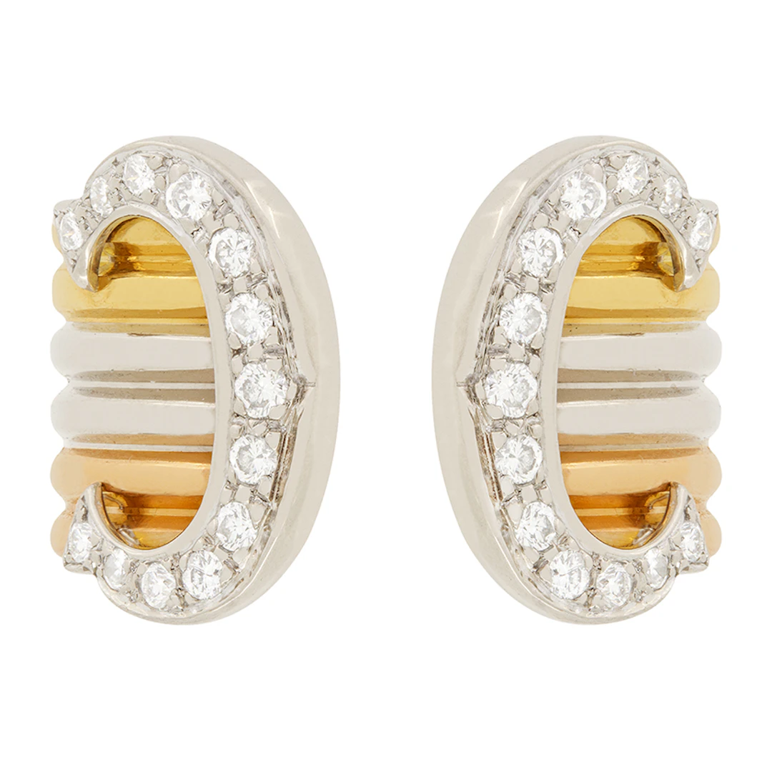 Vintage C De Cartier Diamond Trinity Band Ring, c.1980s