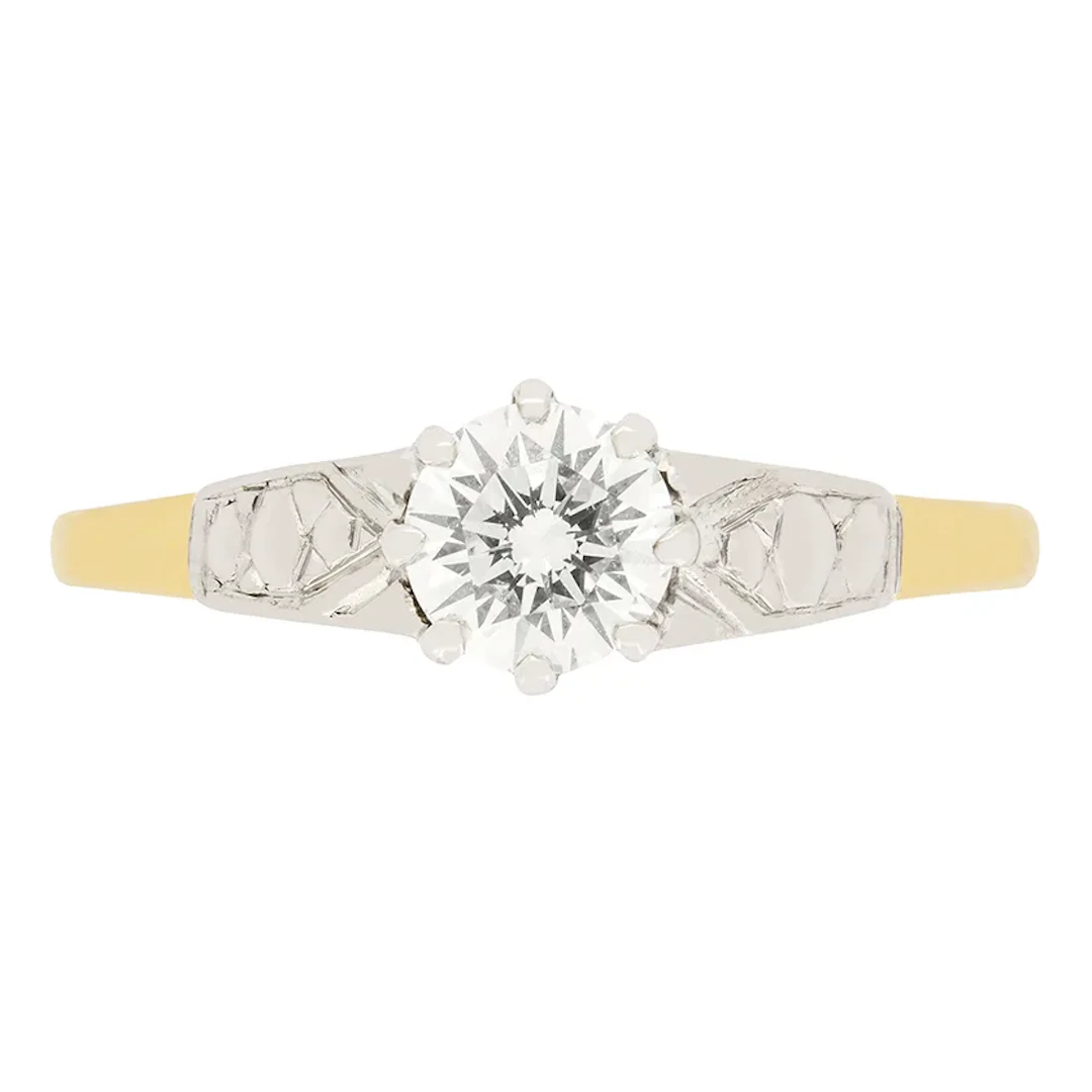 Vintage 0.65ct Diamond Solitaire Ring, c.1940s