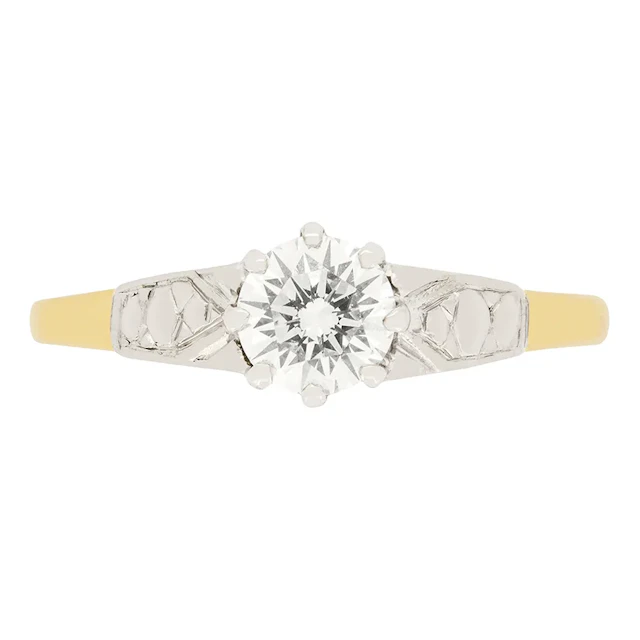 Vintage 0.65ct Diamond Solitaire Ring, c.1940s