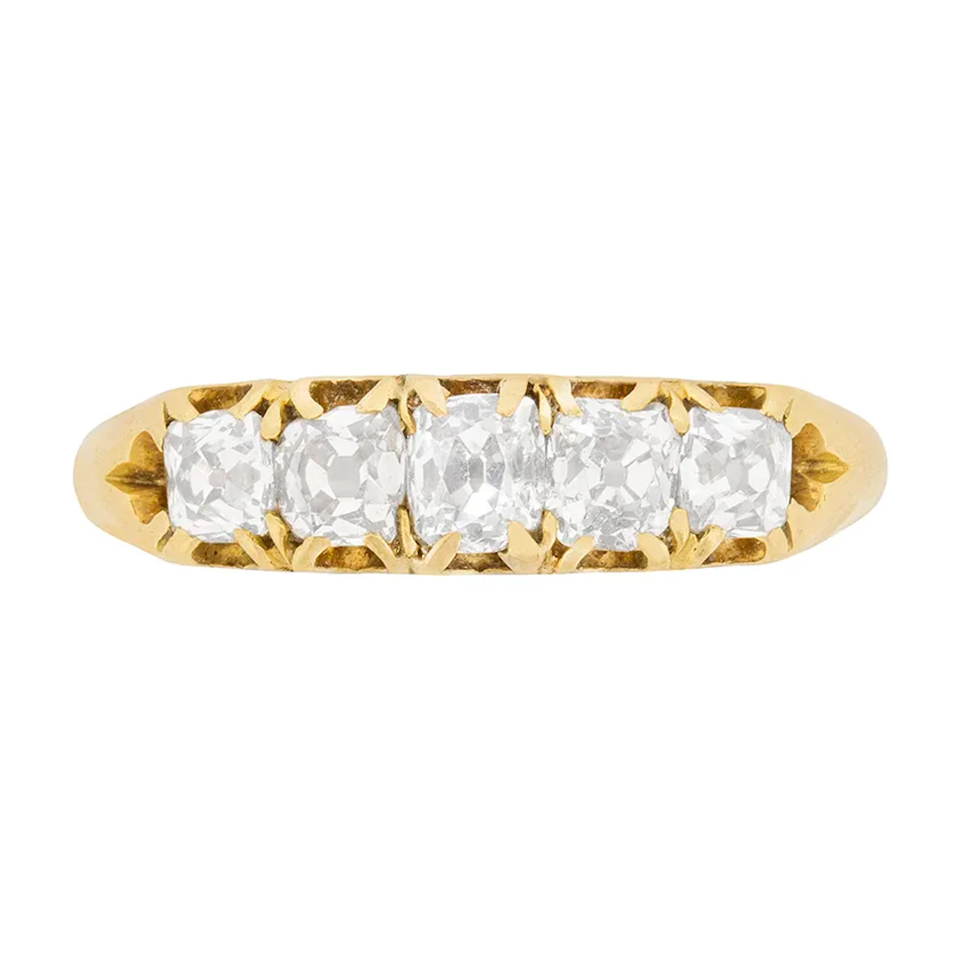 Victorian 0.90ct Diamond Five Stone Ring, c.1900s