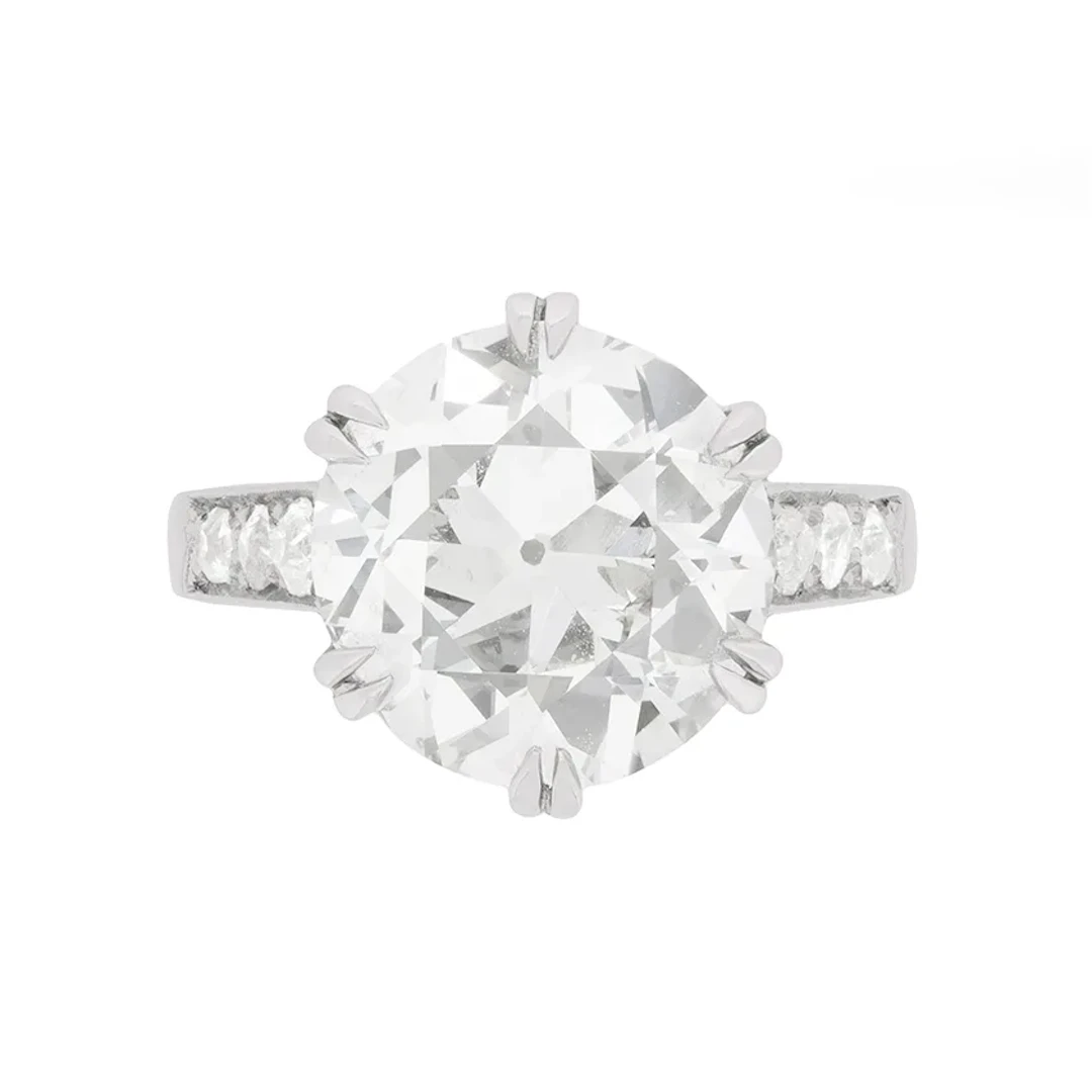 Art Deco 5.28 Carat Diamond Solitaire Engagement Ring, c.1920s