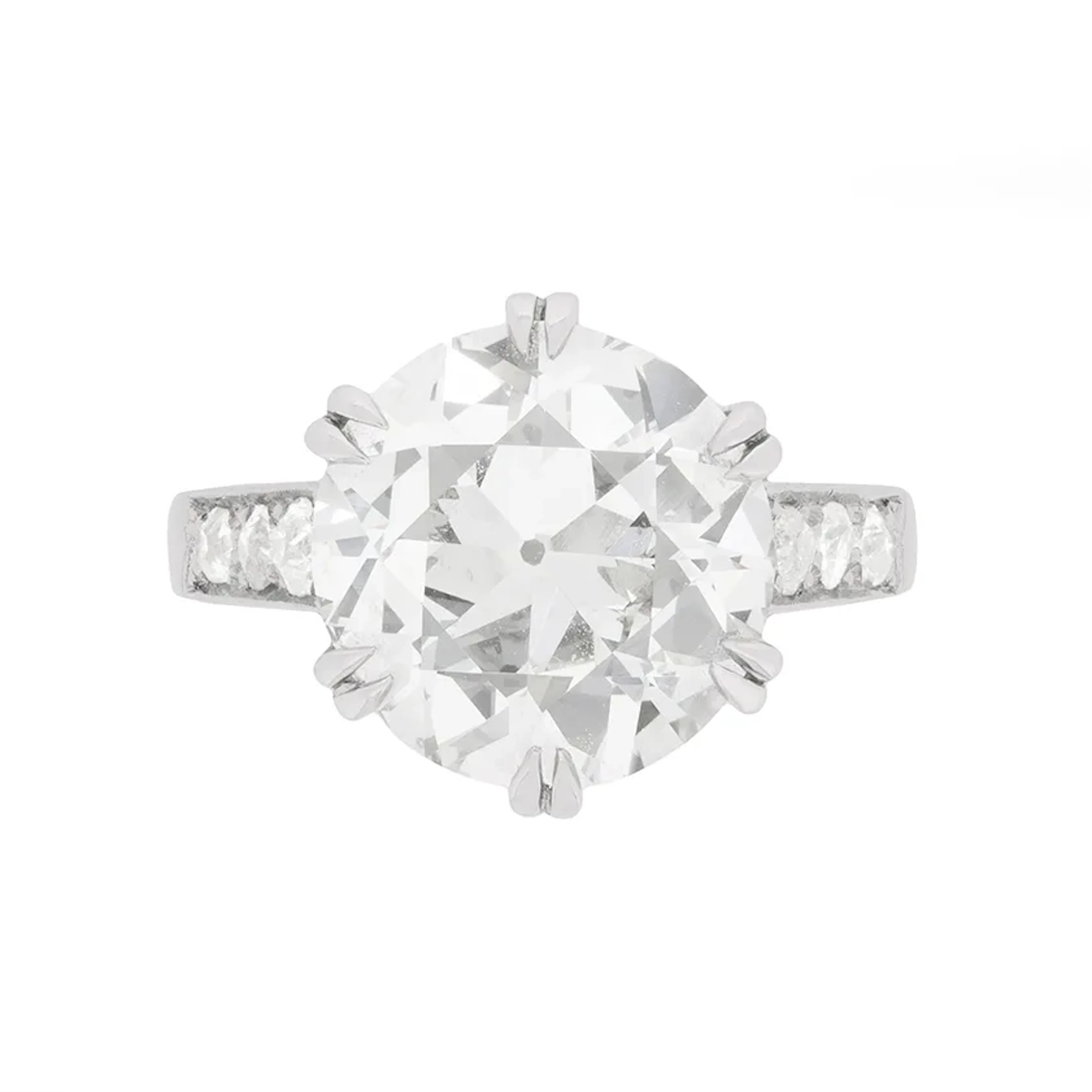 Art Deco 5.28 Carat Diamond Solitaire Engagement Ring, c.1920s