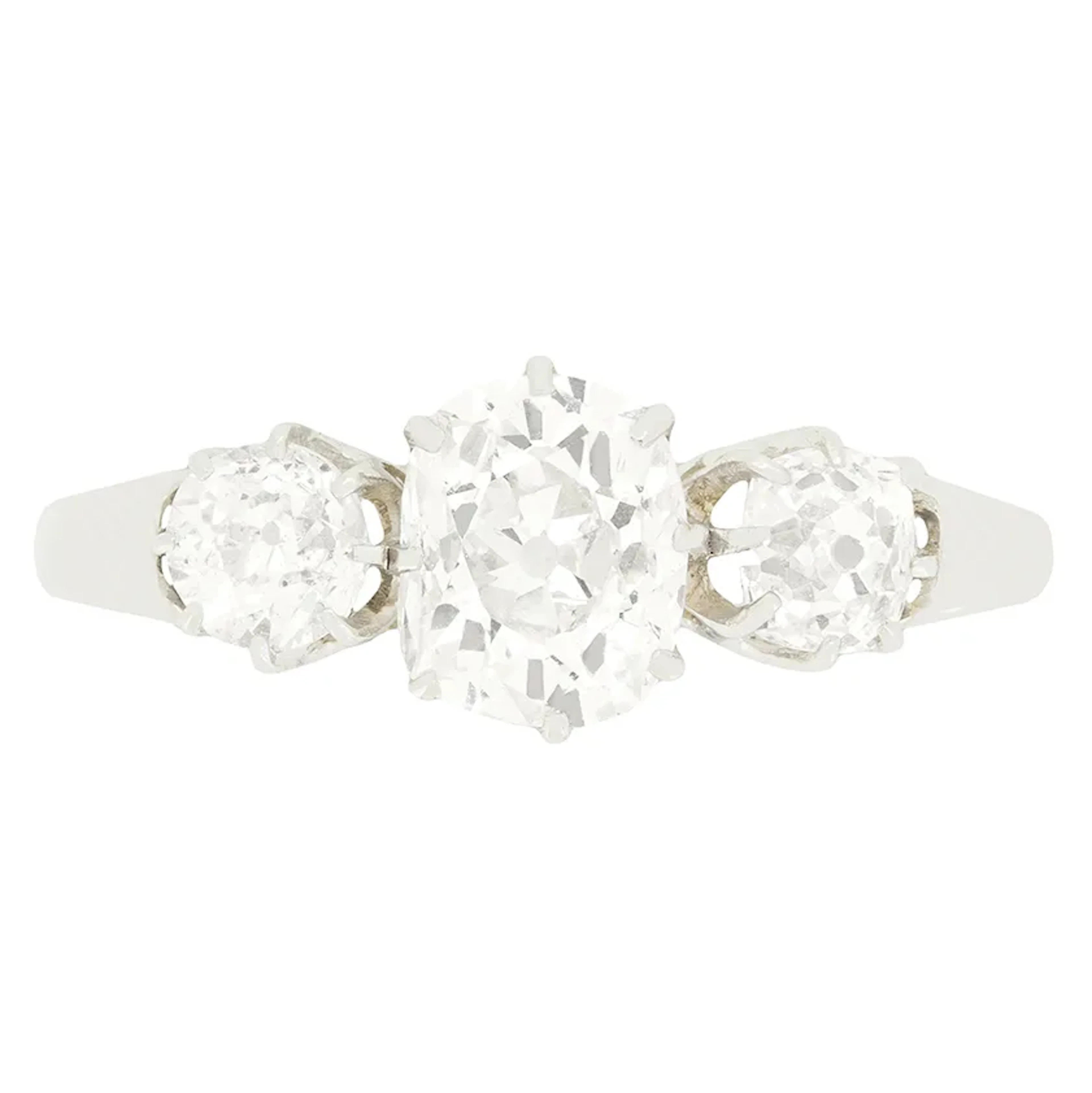 Art Deco 1.50ct Diamond Three Stone Ring, c.1920s