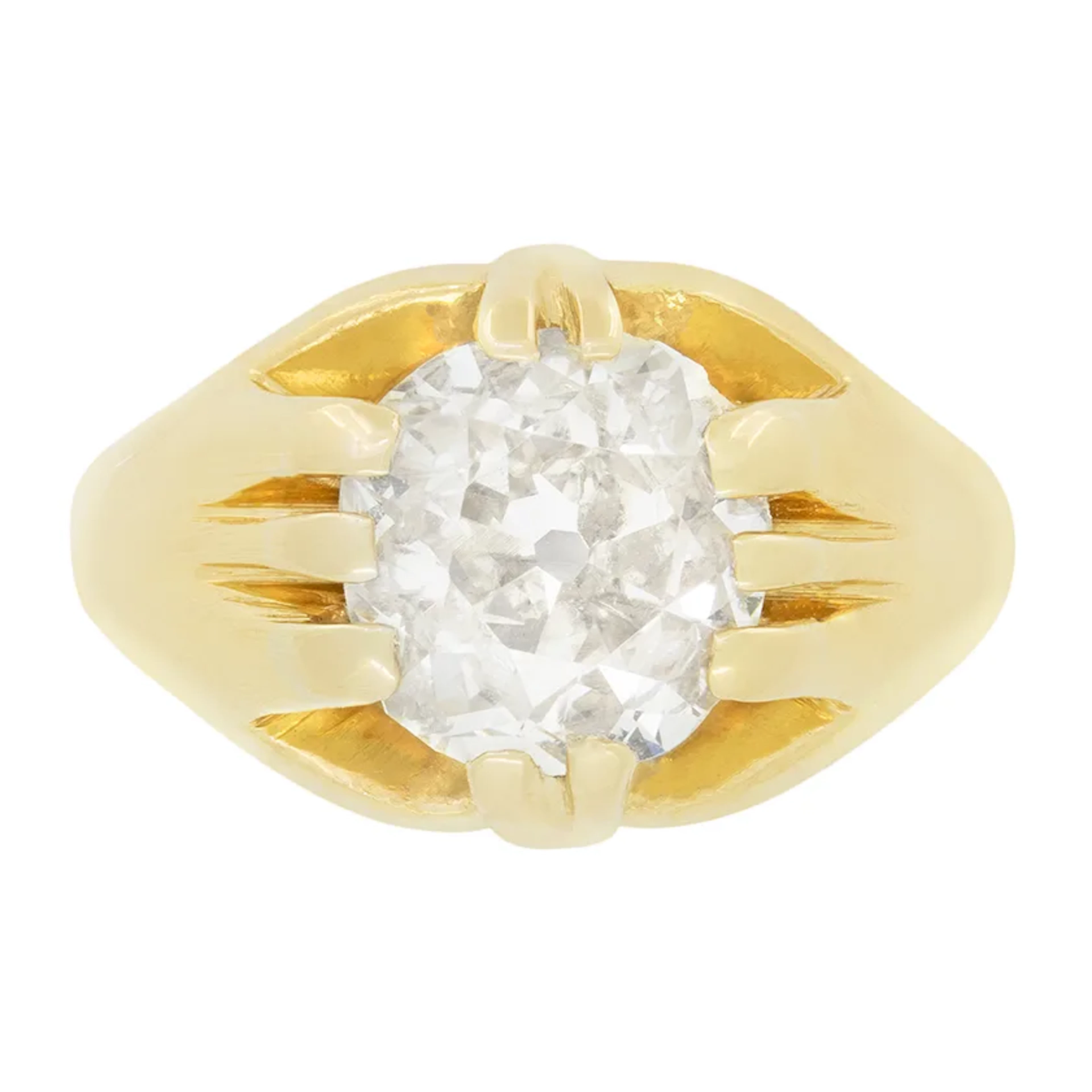 Victorian 2.30ct Diamond Signet Ring, c.1880s