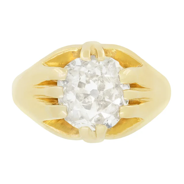 Victorian 2.30ct Diamond Signet Ring, c.1880s