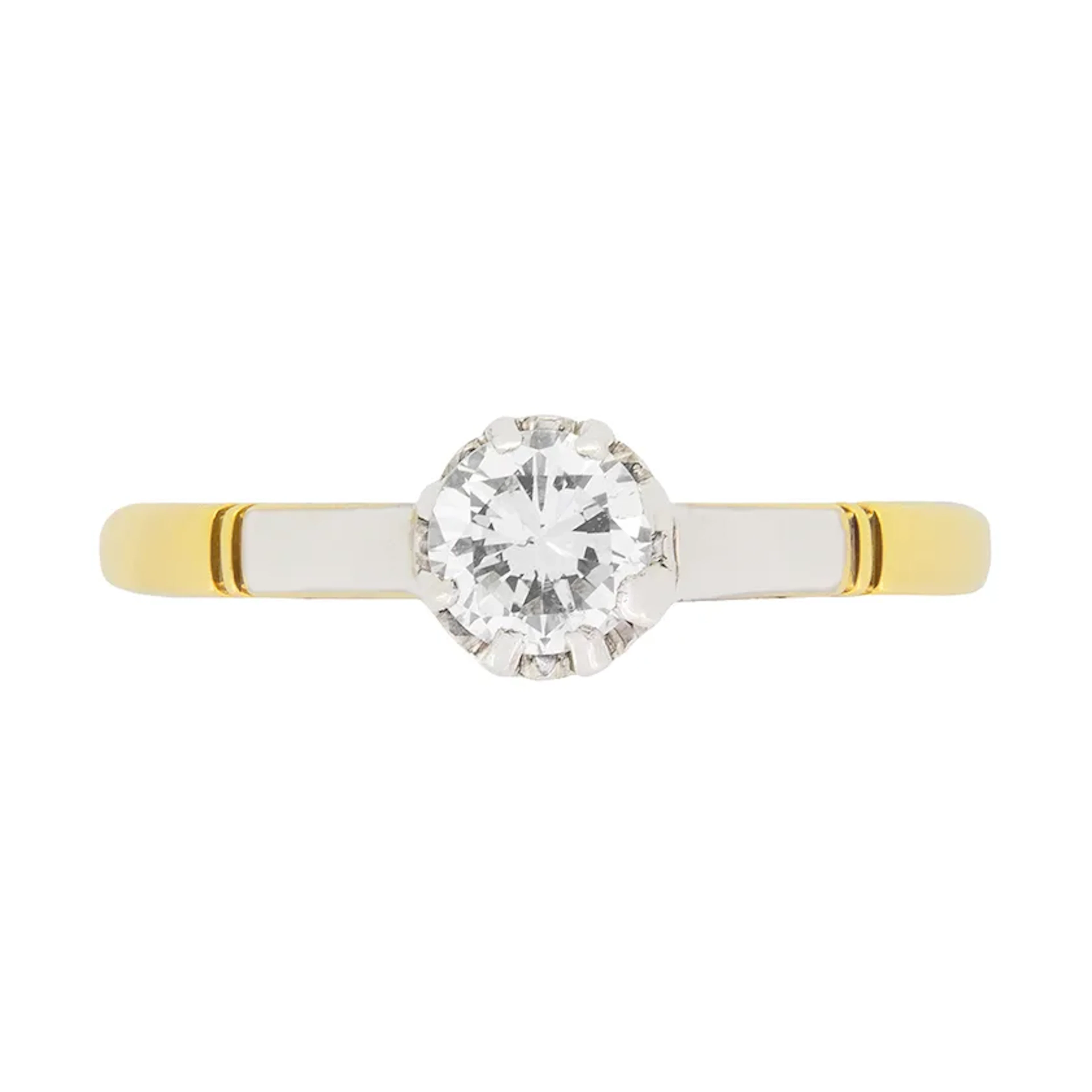 Art Deco 0.40ct Diamond Solitaire Engagement Ring, c.1930s