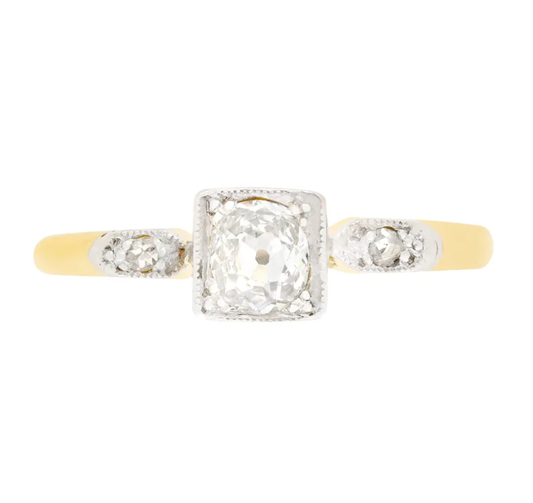 Edwardian 0.40ct Diamond Solitaire Ring, c.1910s