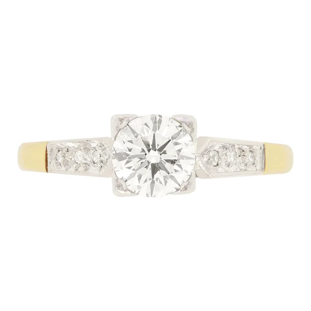 Late Deco 0.70ct Diamond Solitaire ring, c.1940s