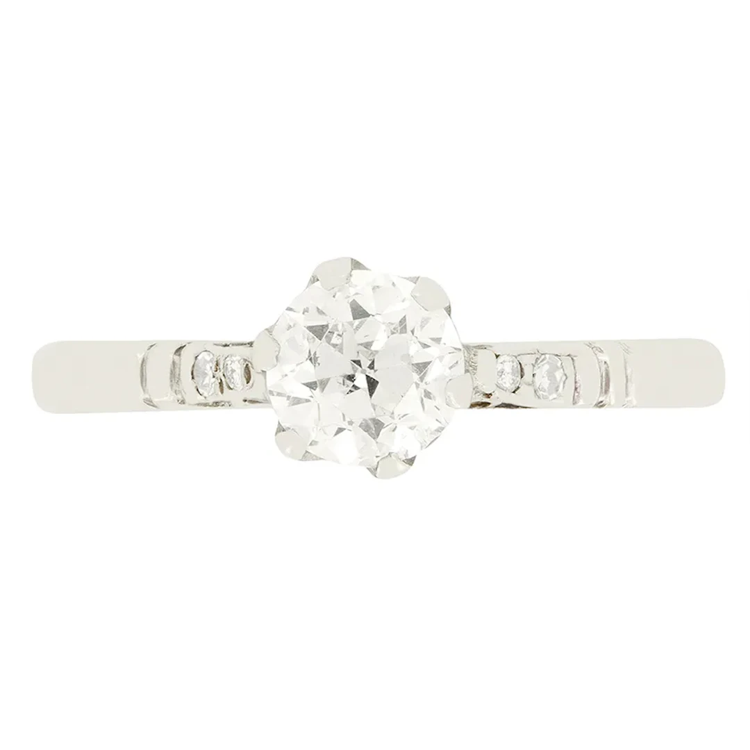 Art Deco 0.55ct Diamond Solitaire Ring, c.1920s