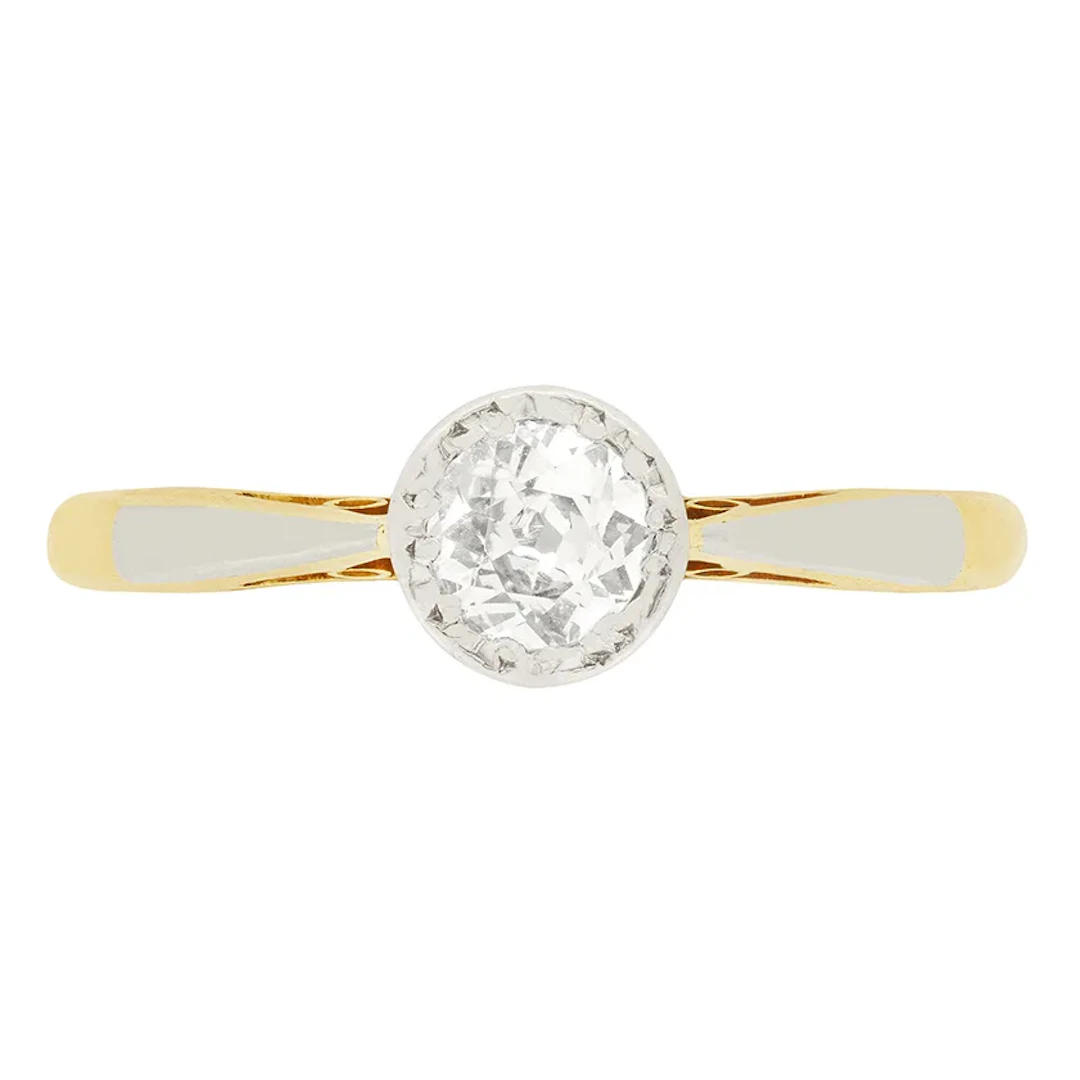 Edwardian 0.35ct Diamond Solitaire Ring, c.1910s