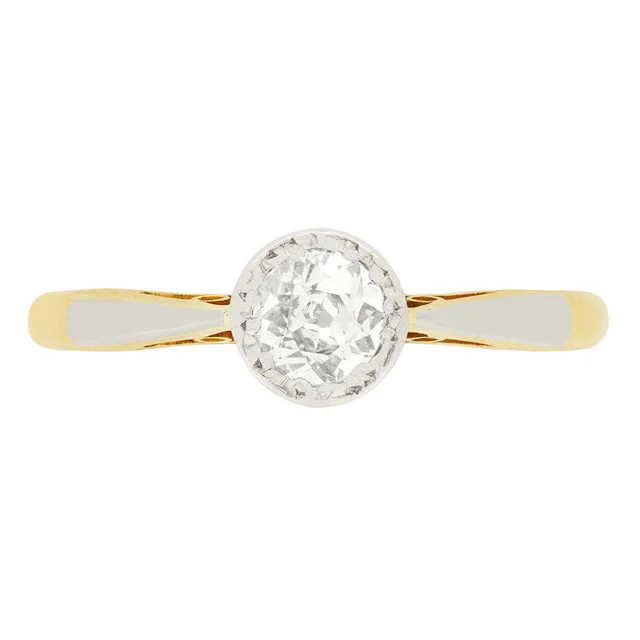 Edwardian 0.35ct Diamond Solitaire Ring, c.1910s