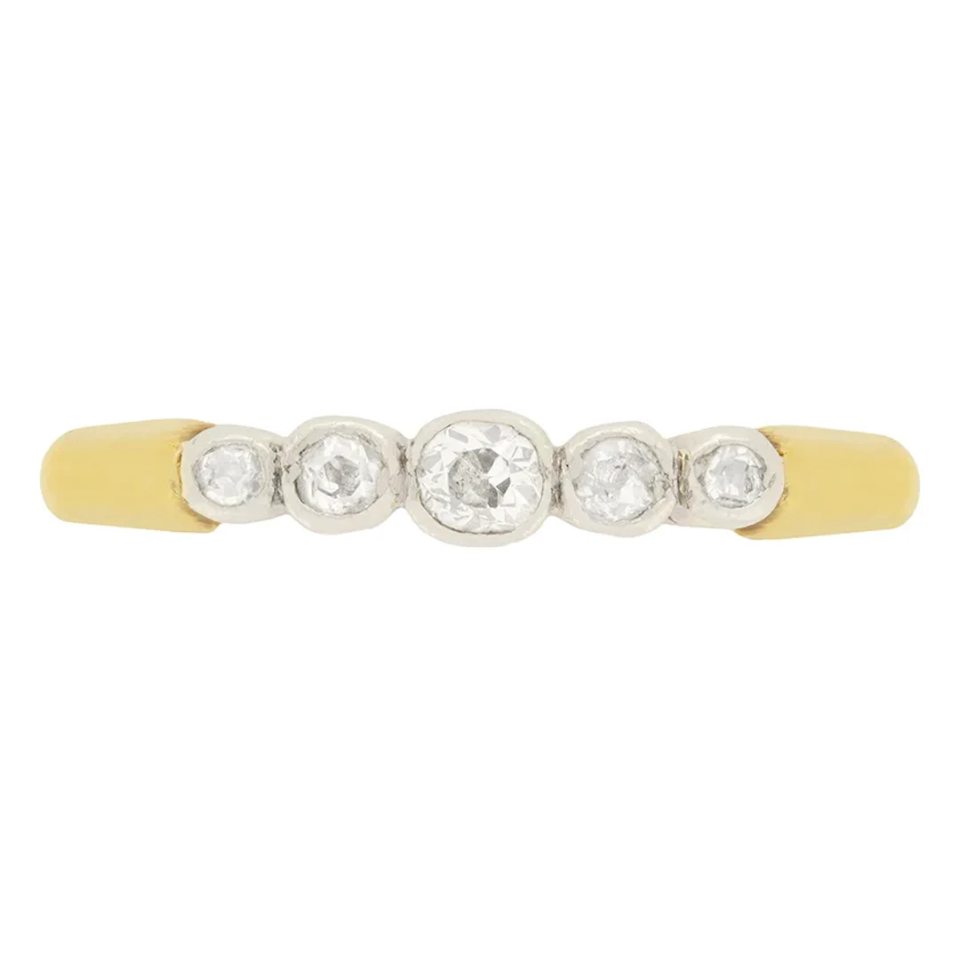 Edwardian 0.24ct Five Stone Diamond Ring, c.1918