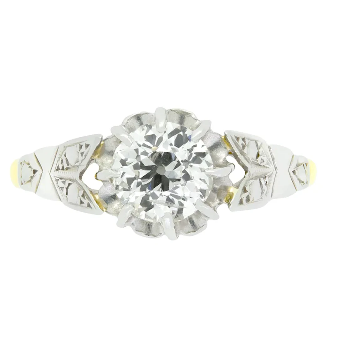 Edwardian 0.75ct Diamond Solitaire RIng, c.1910s