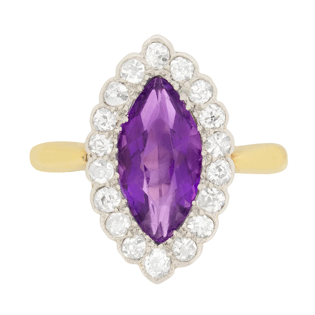 Art Deco Amethyst and Diamond Ring, c.1920s