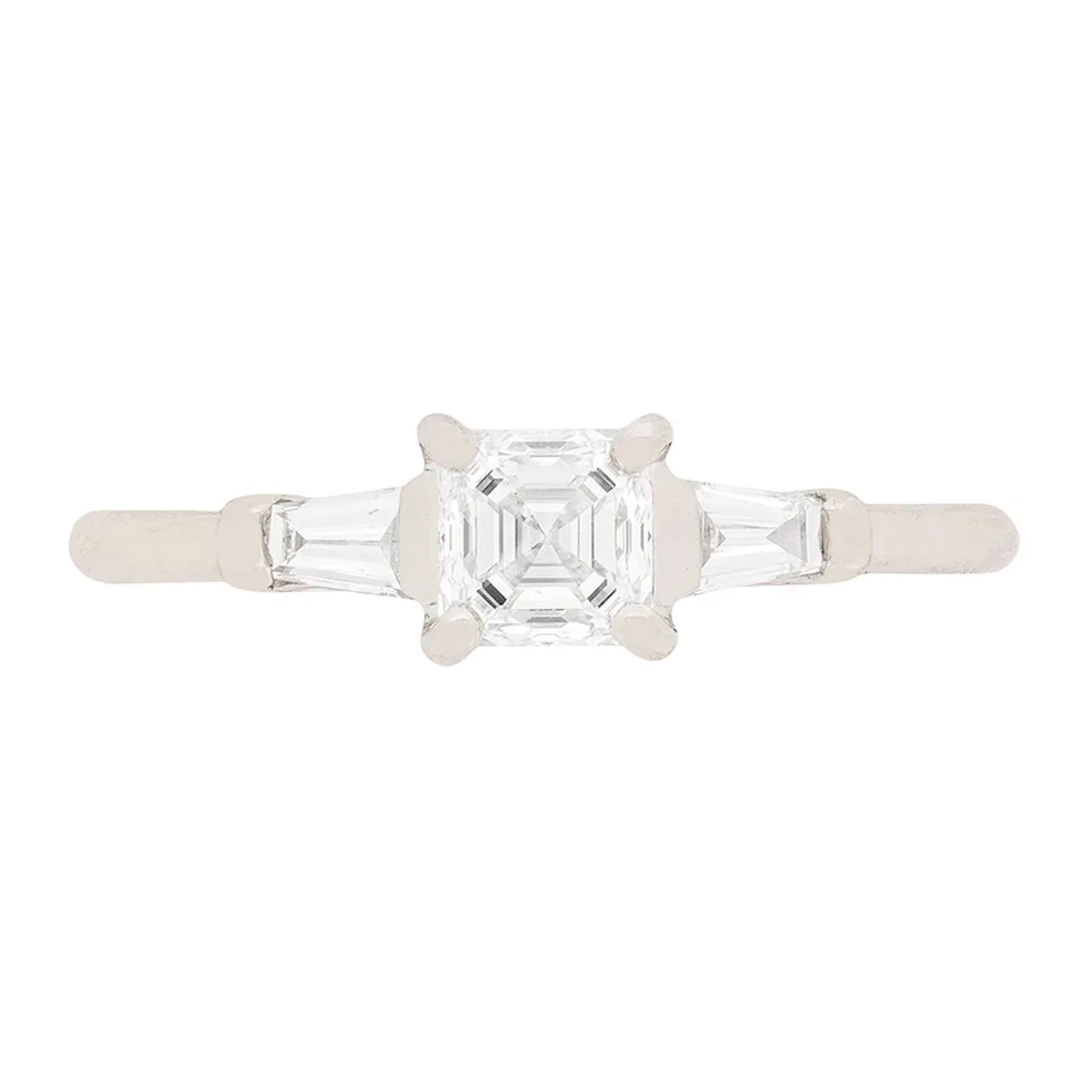 Contemporary 0.50ct Asscher Cut Diamond Solitaire Ring