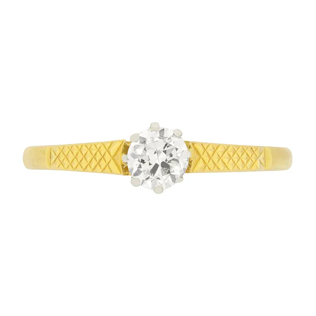 Art Deco 0.40ct Diamond Solitaire Ring, c.1930s