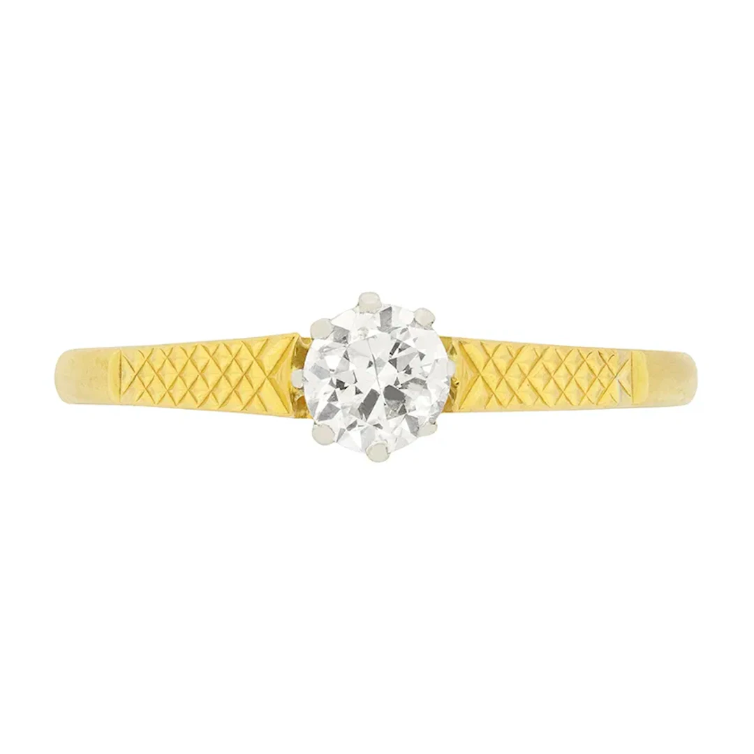 Art Deco 0.40ct Diamond Solitaire Ring, c.1930s