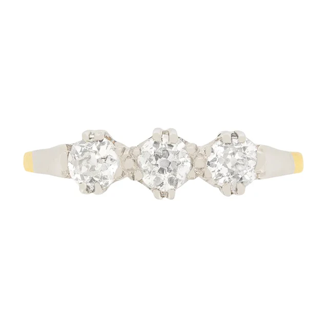 Art Deco 0.75ct Diamond Three Stone Ring, c. 1920s
