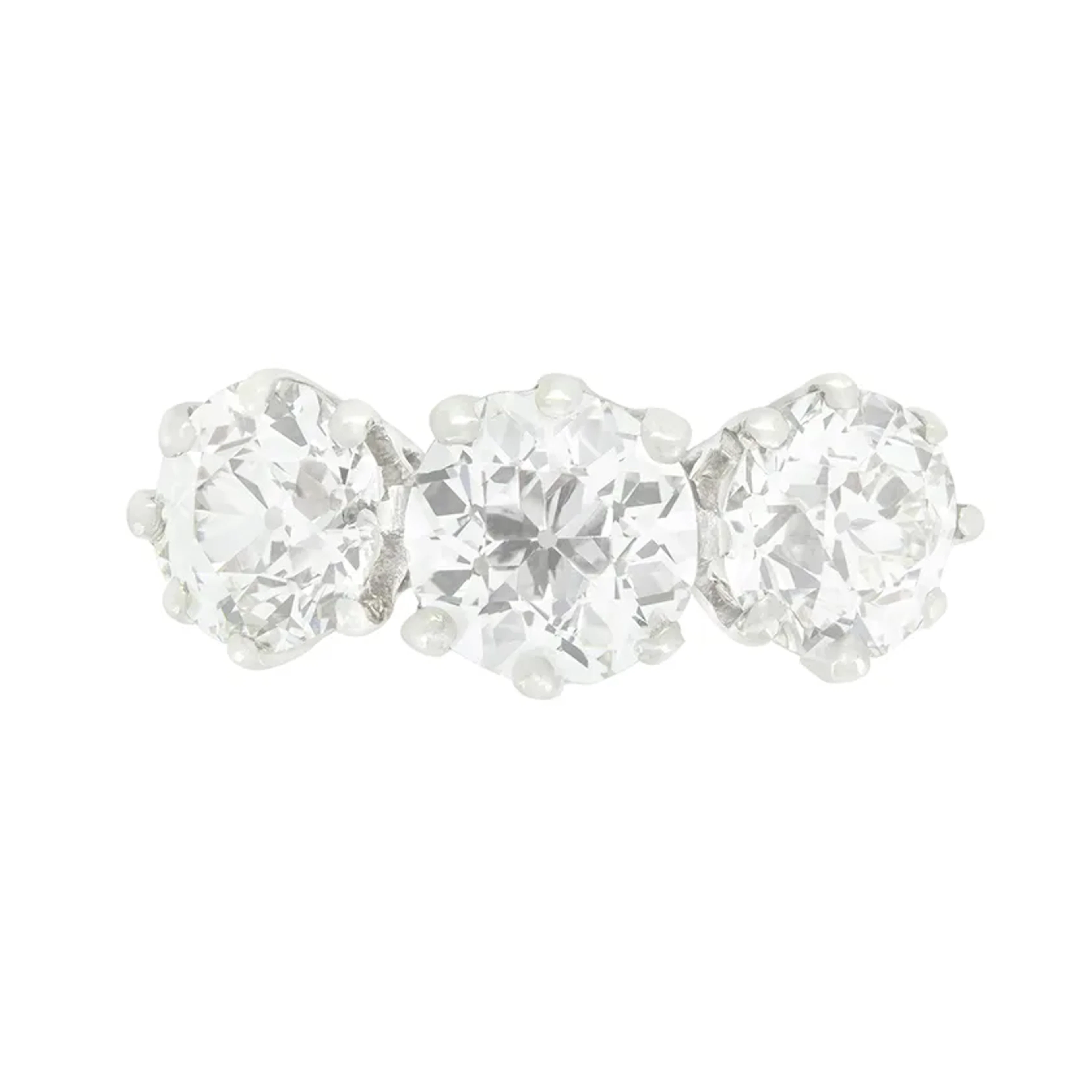 Art Deco 3.25ct Diamond Trilogy Ring, c.1920s