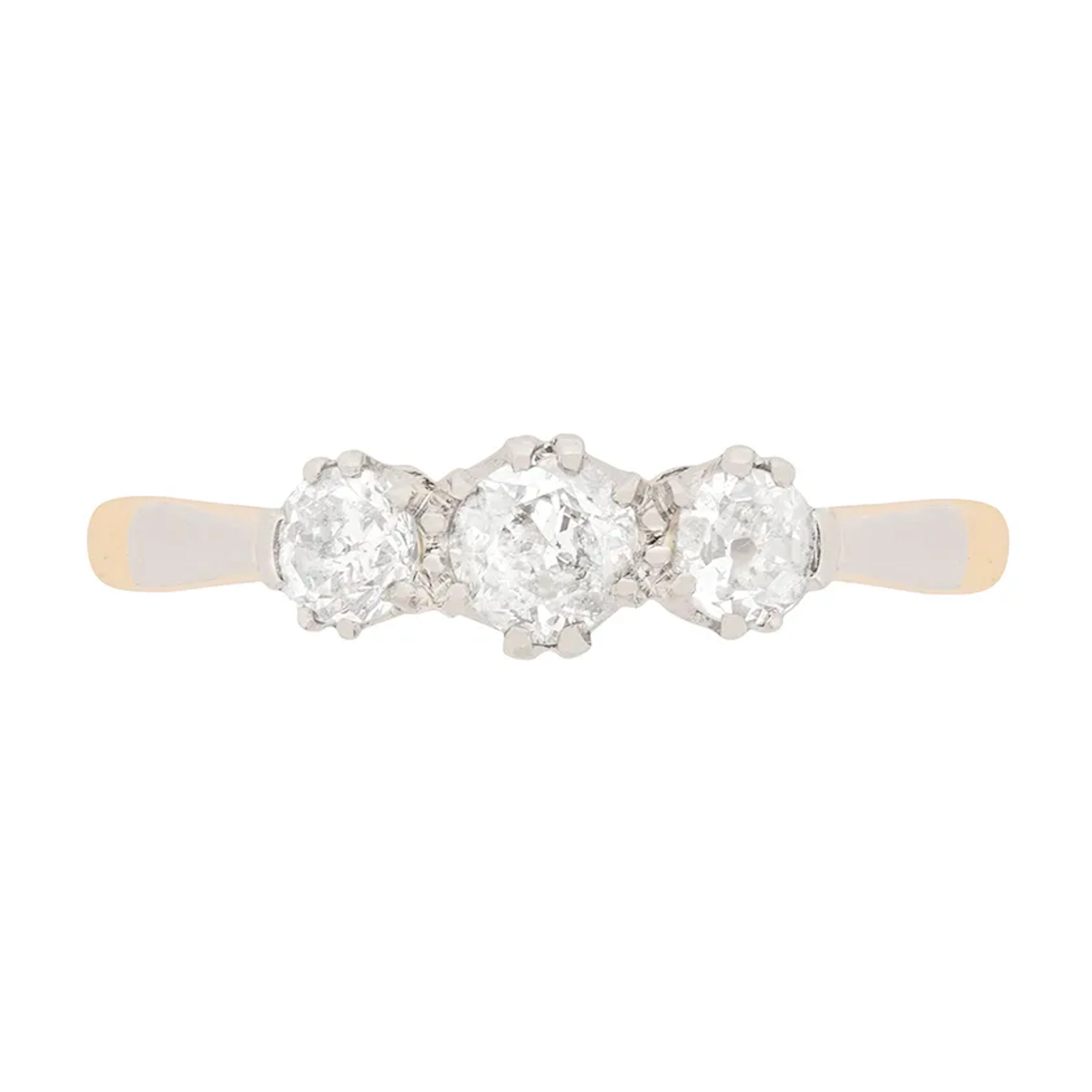 Art Deco Diamond Three Stone Ring, c.1920s