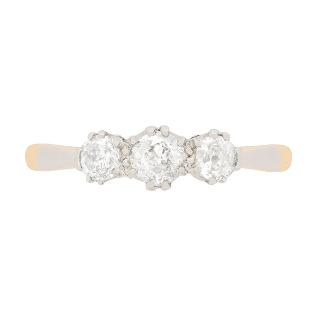 Art Deco Diamond Three Stone Ring, c.1920s