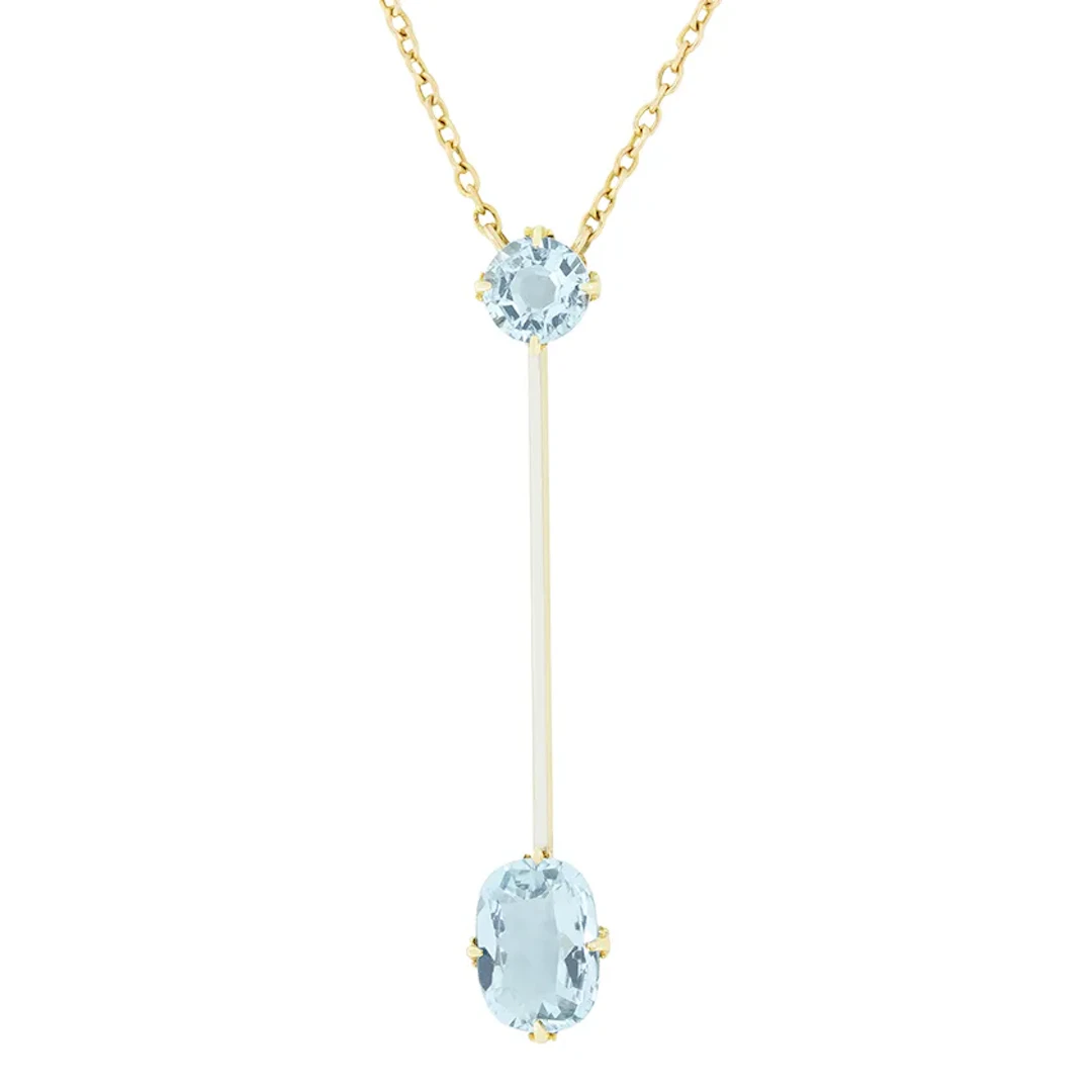 Edwardian 1.50ct Aquamarine Drop Pendant, c.1910s