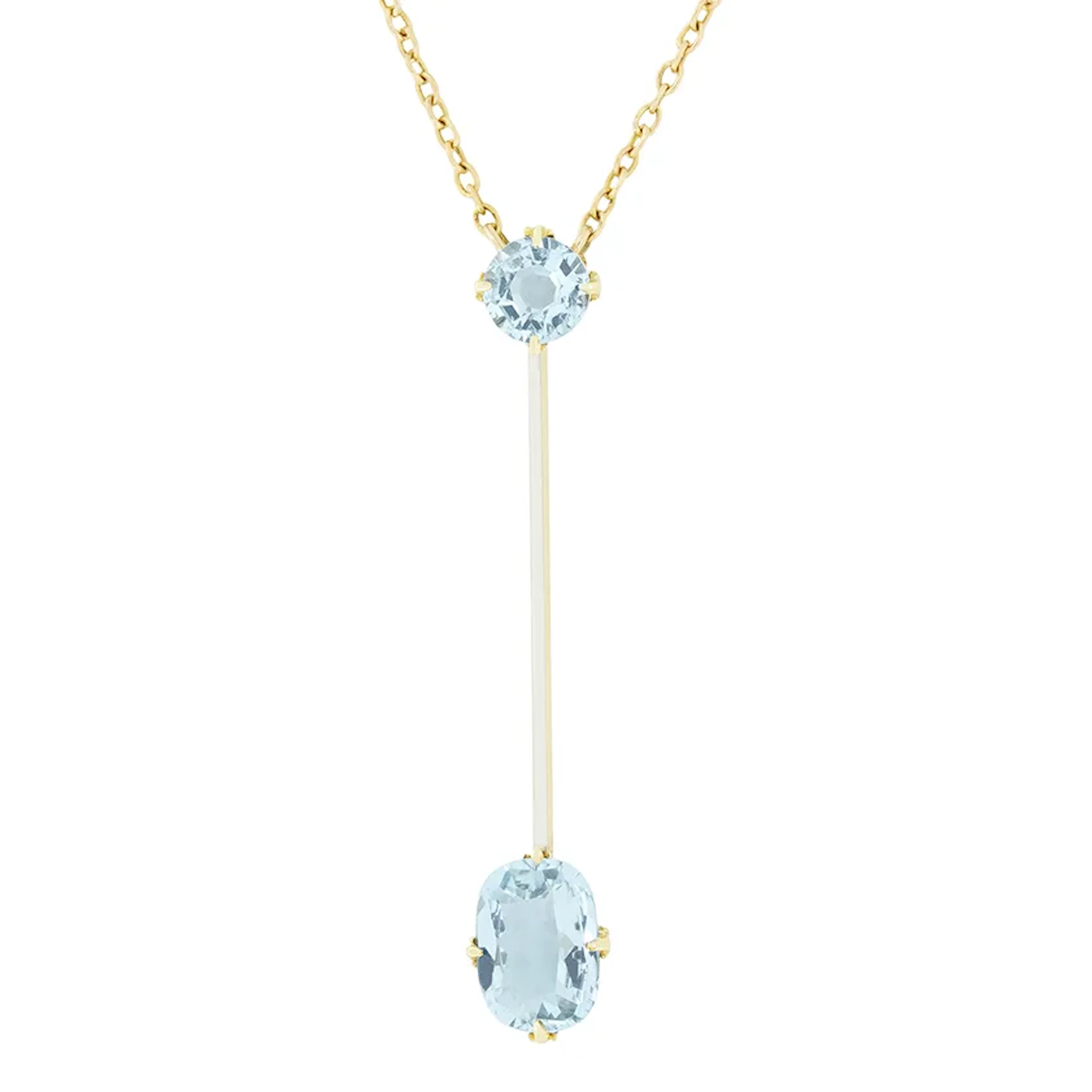 Edwardian 1.50ct Aquamarine Drop Pendant, c.1910s