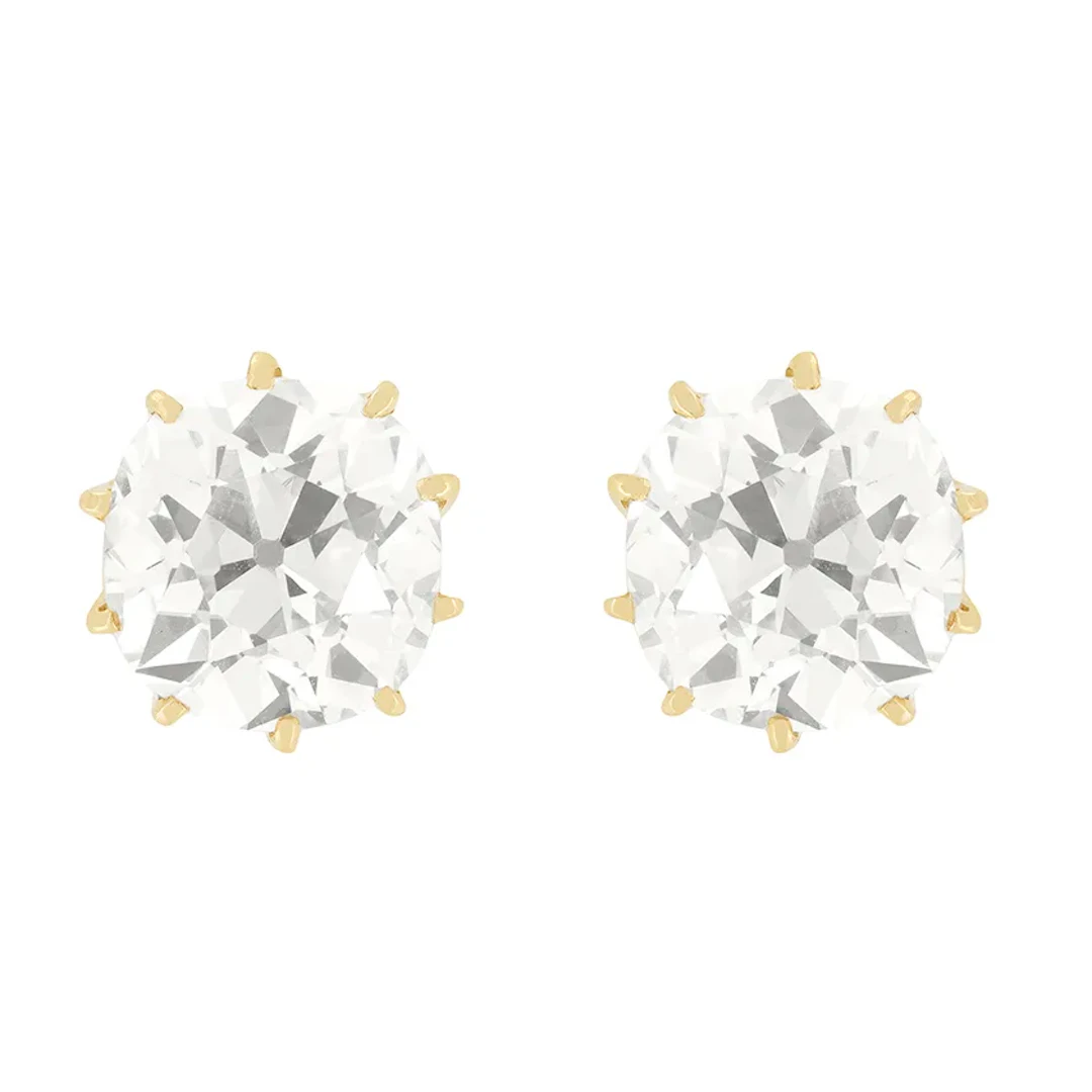 Victorian 5.00ct Diamond Stud Earrings, c.1880s