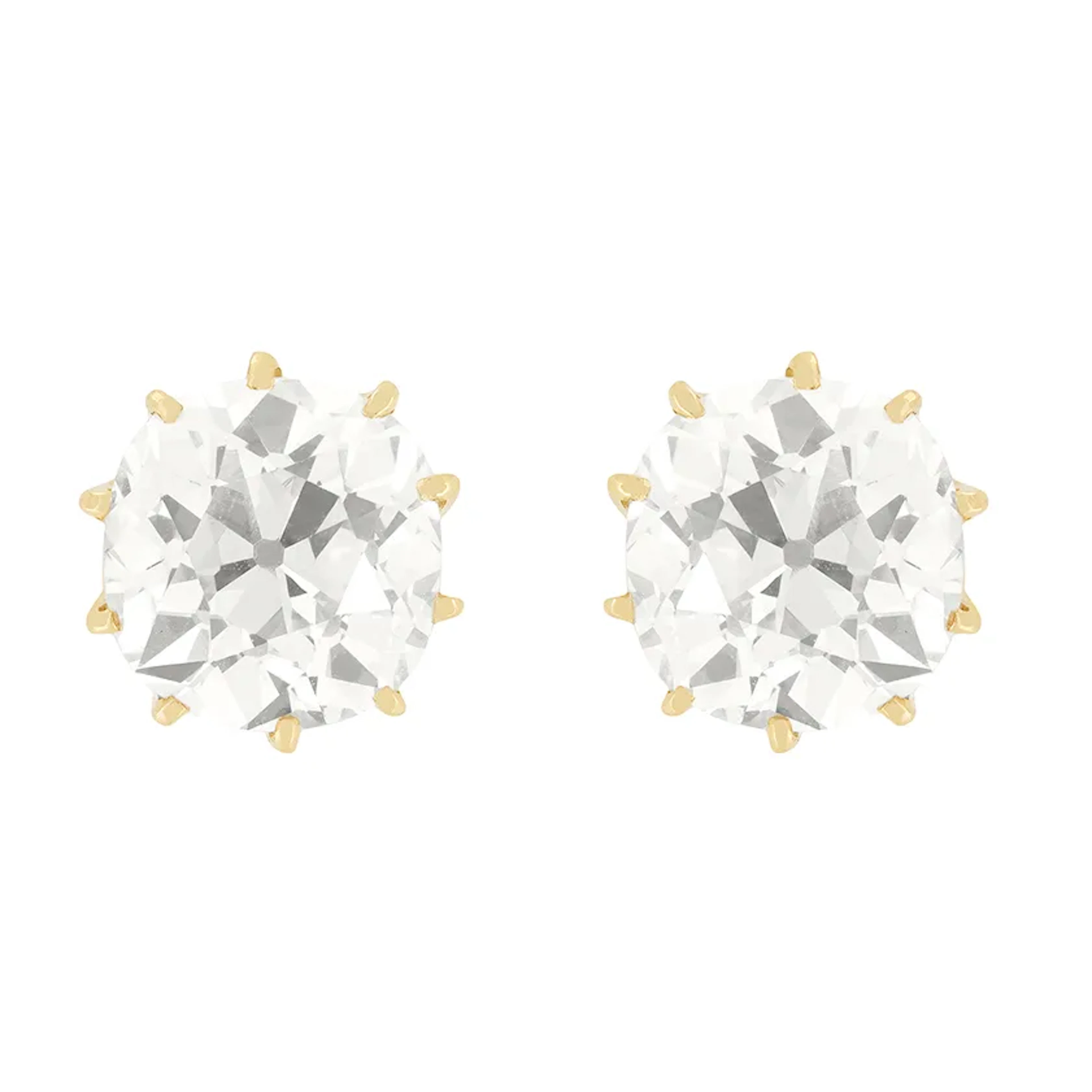 Victorian 5.00ct Diamond Stud Earrings, c.1880s