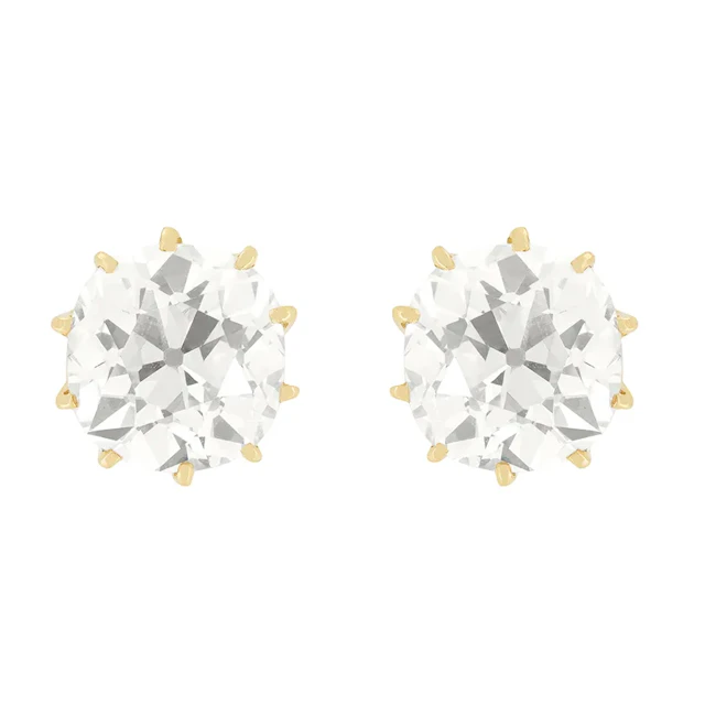 Victorian 5.00ct Diamond Stud Earrings, c.1880s